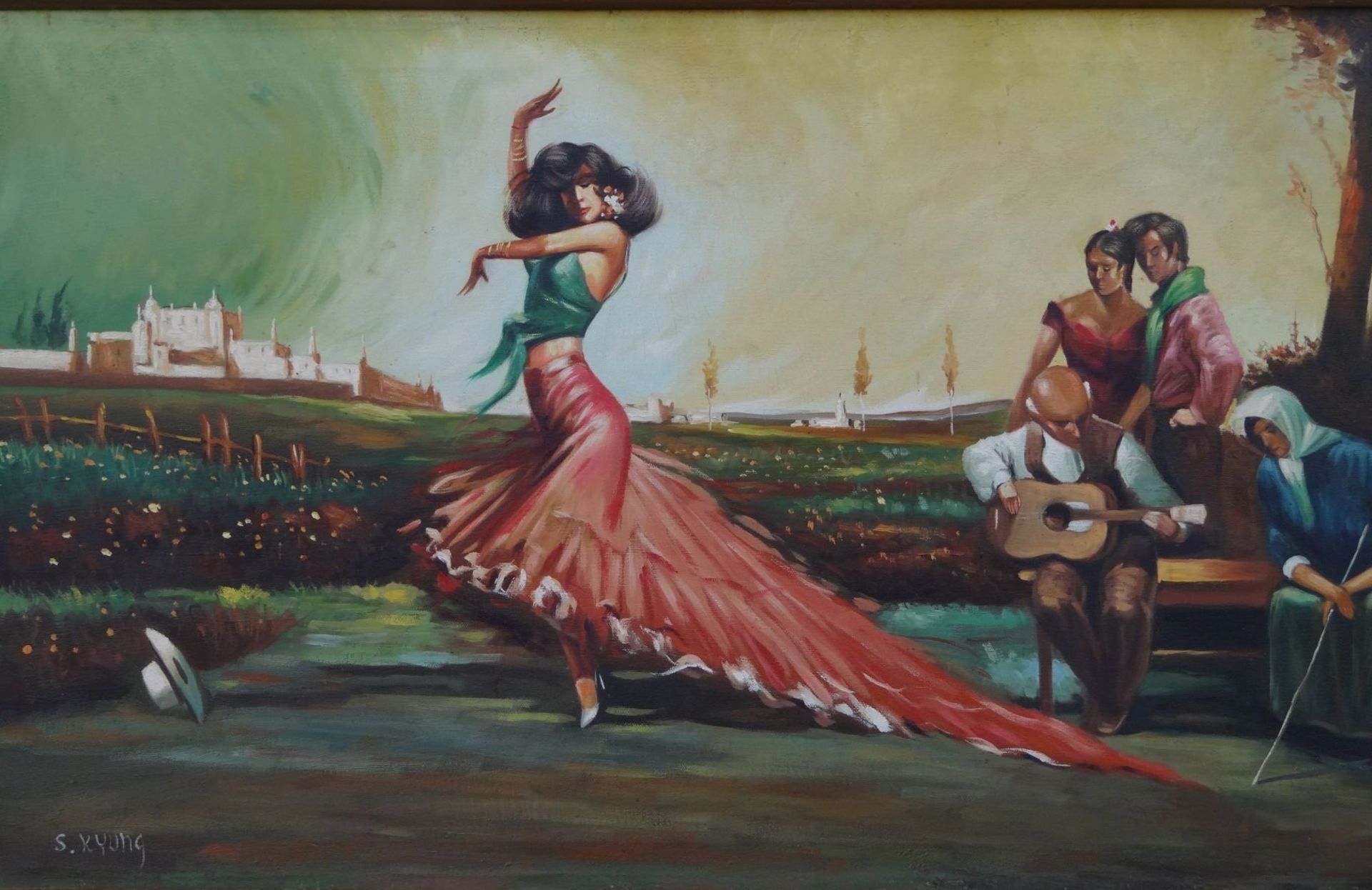 S.Kyung "Flamenco Tänzerin" öl/Leinen, gerahmt, RG 70x105