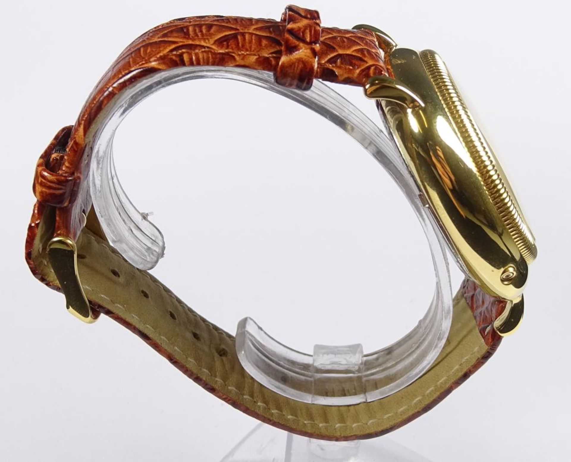 Armbanduhr "Constantin Weisz",automatik,Werk läuft,vergoldet,guter Zustan - Bild 4 aus 5