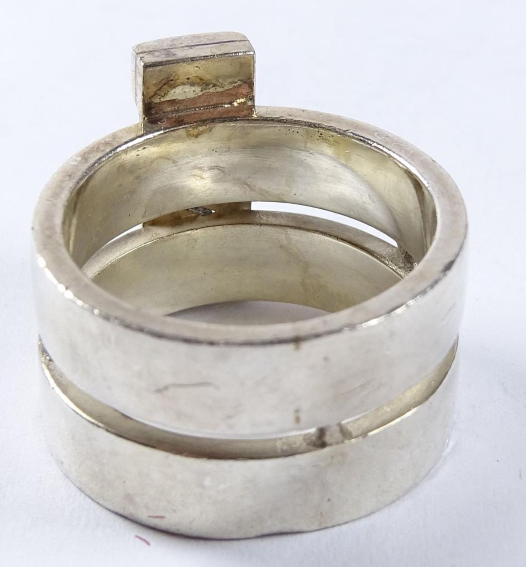 Schwerer Ring, Silber-geprüft, mit Opal, 15,2gr., RG 5 - Bild 3 aus 3