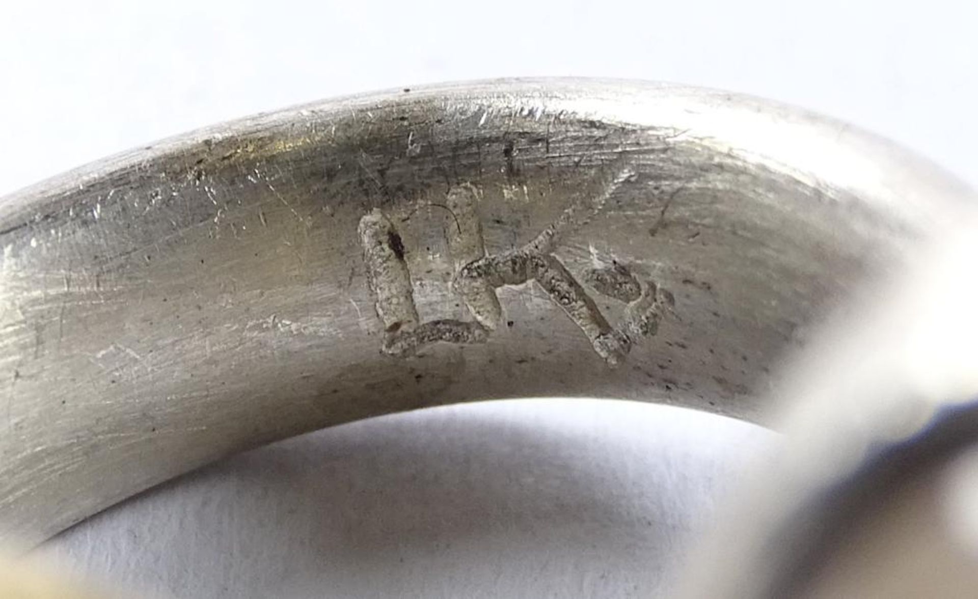 Designer Ring,Silber+Gold -925+18K,Saphir und Mondstein, "UK", 16,5gr,offene Ringschiene - Bild 5 aus 6
