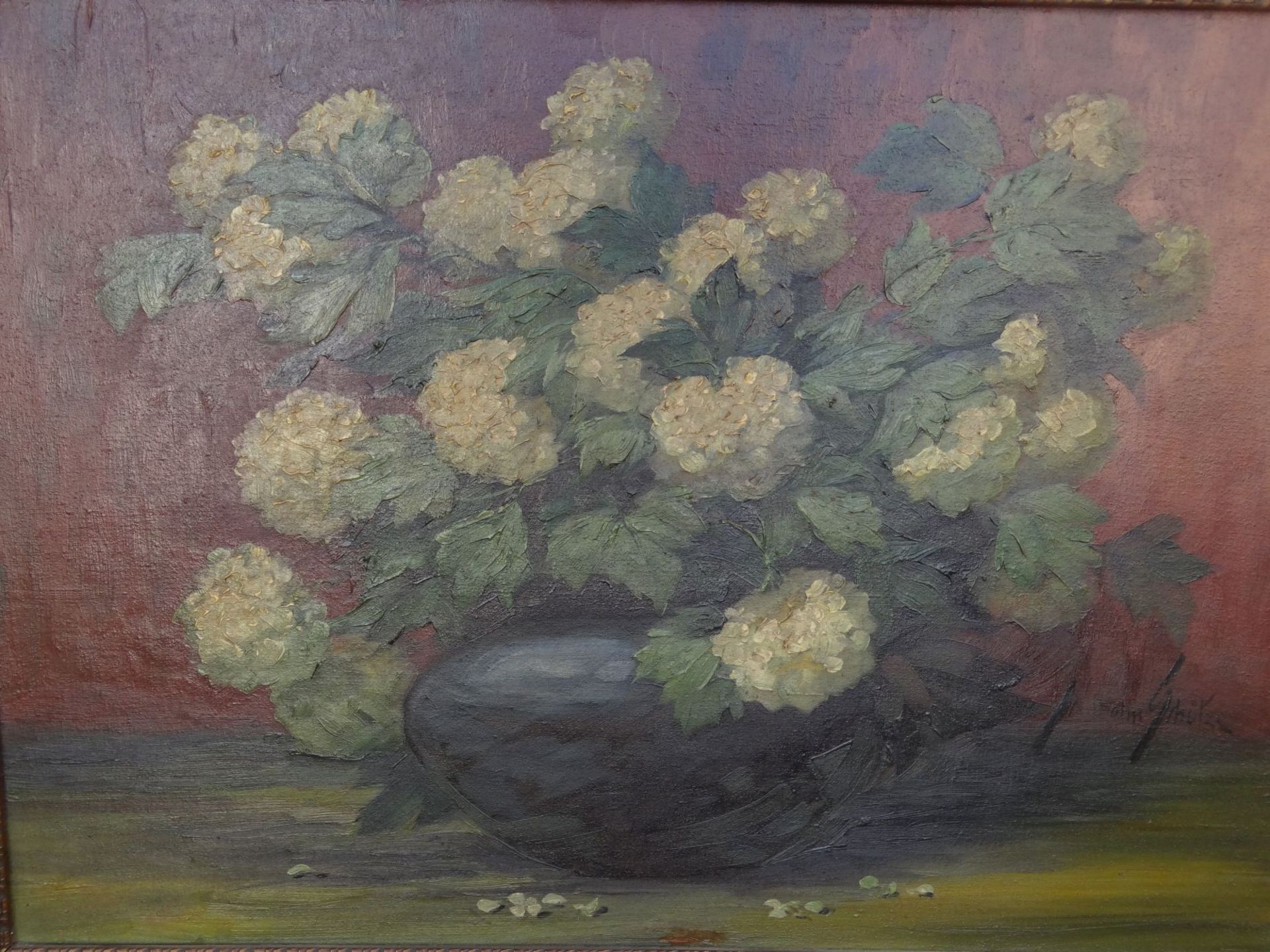 Wilhelm SCHÜTZE (1840-1898) "Astern in Vase" Öl/Leinen, gerahmt, RG 63x83 - Bild 2 aus 5