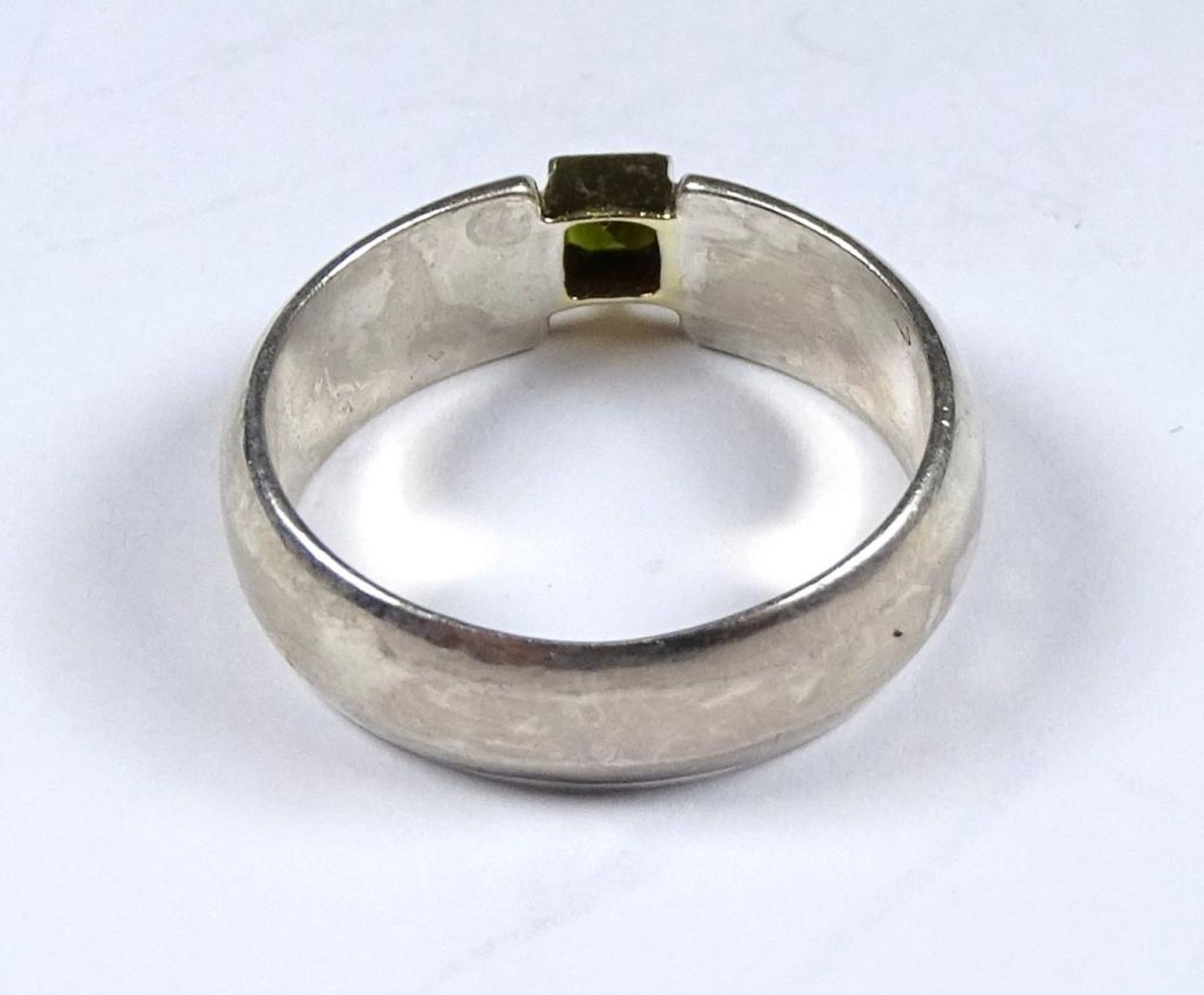 Ring,Silber -925- mit grünem Stein,tw.vergoldet, 4,6gr., RG 5 - Bild 3 aus 3