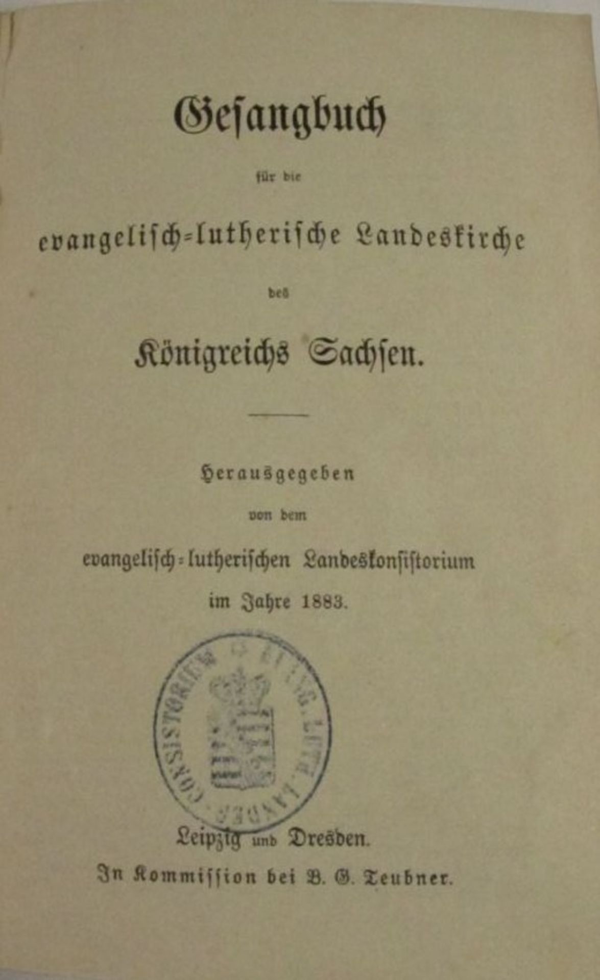 Gesangsbuch, Sachsen, 1883, Schließe defekt. - Bild 2 aus 2