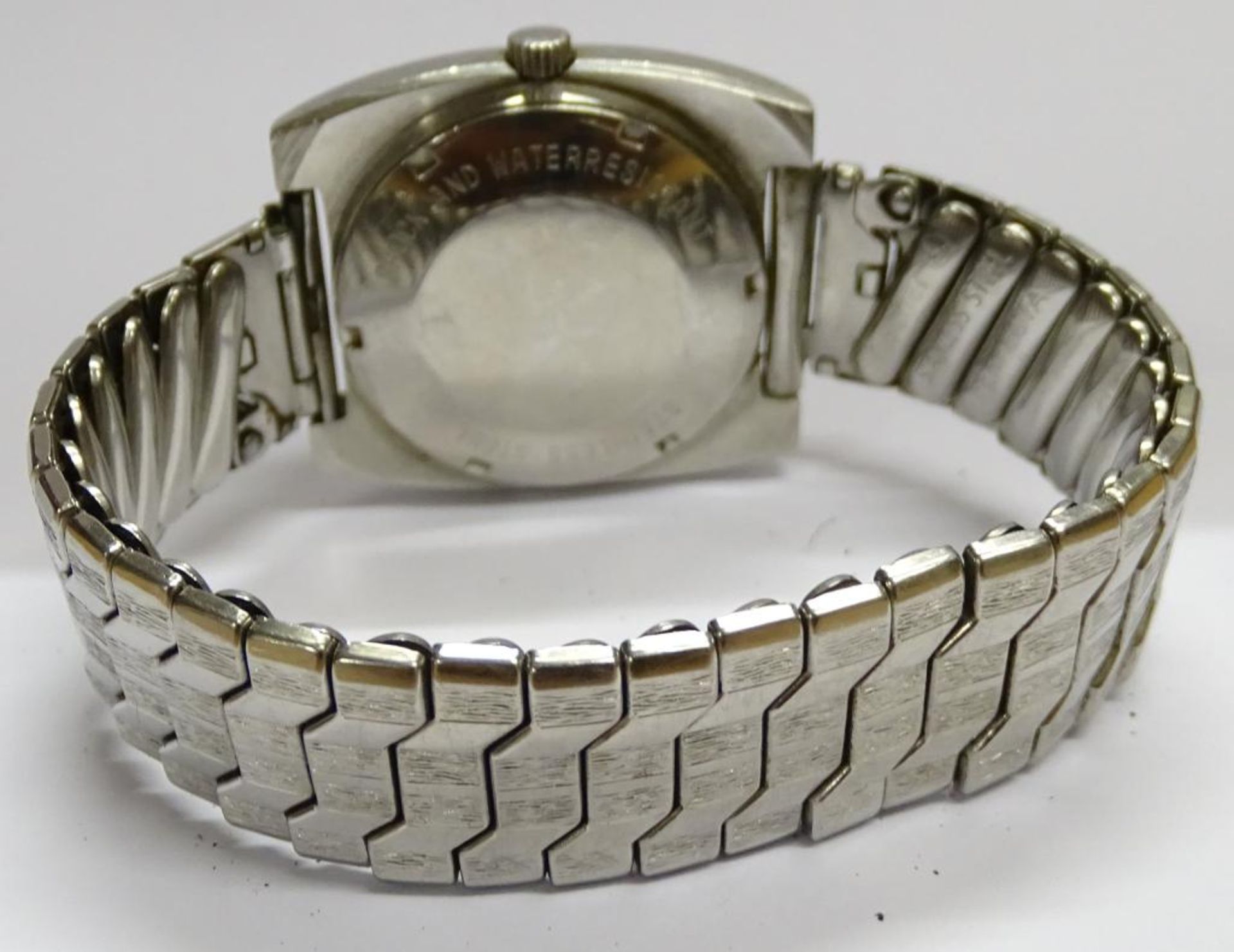 Armbanduhr" Junghans" automatik,Edelstahl,Werk läuft,Glas beschädi - Bild 4 aus 4