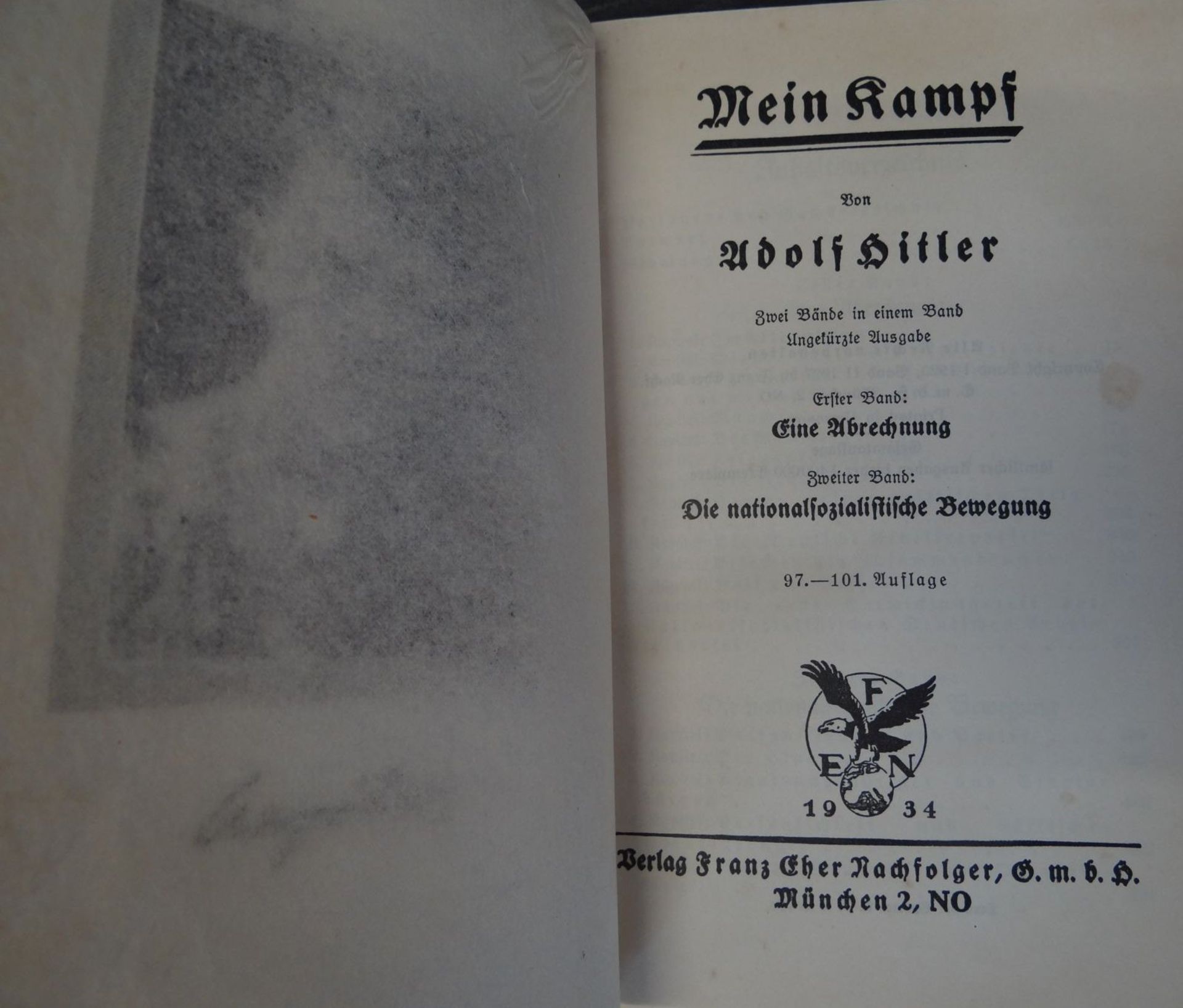 Adolf Hitler "Mein Kampf" blaue Ausgabe 1934 - Bild 2 aus 2