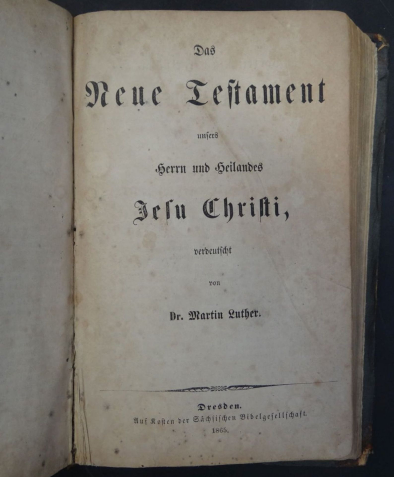 M. Luther "Apocrypha" und Bibel, Mitte 19.Jhd., Gebrauchsspuren, - Bild 3 aus 6