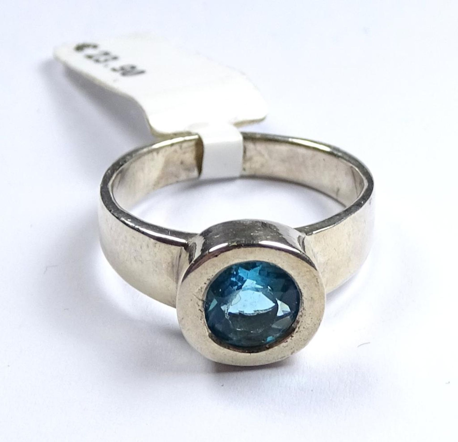 Ring,Silber -925- mit blauem Stein,4,6gr., RG 55, Neu und ungetragen aus Juweliersauflösun