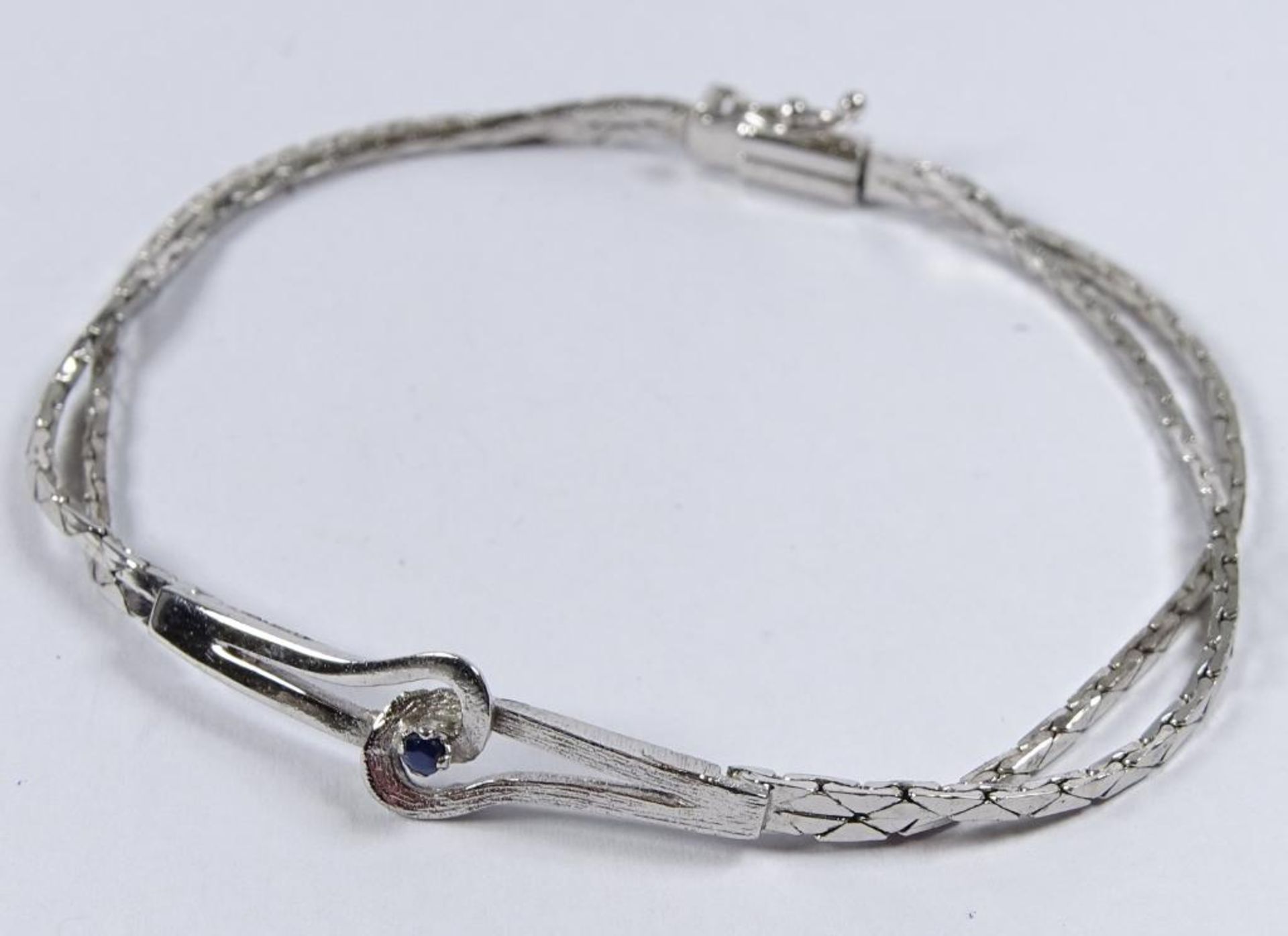 Armband,Silber -835- mit Saphir,L-19cm, 6,5gr.