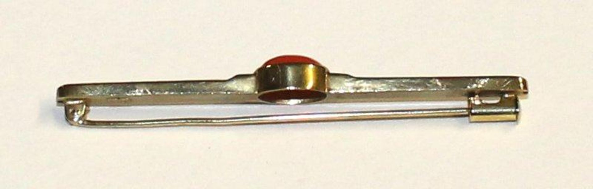 Brosche,Gold-333-, mit Koralle, 2,5gr., L- 6,0 cm - Bild 2 aus 2