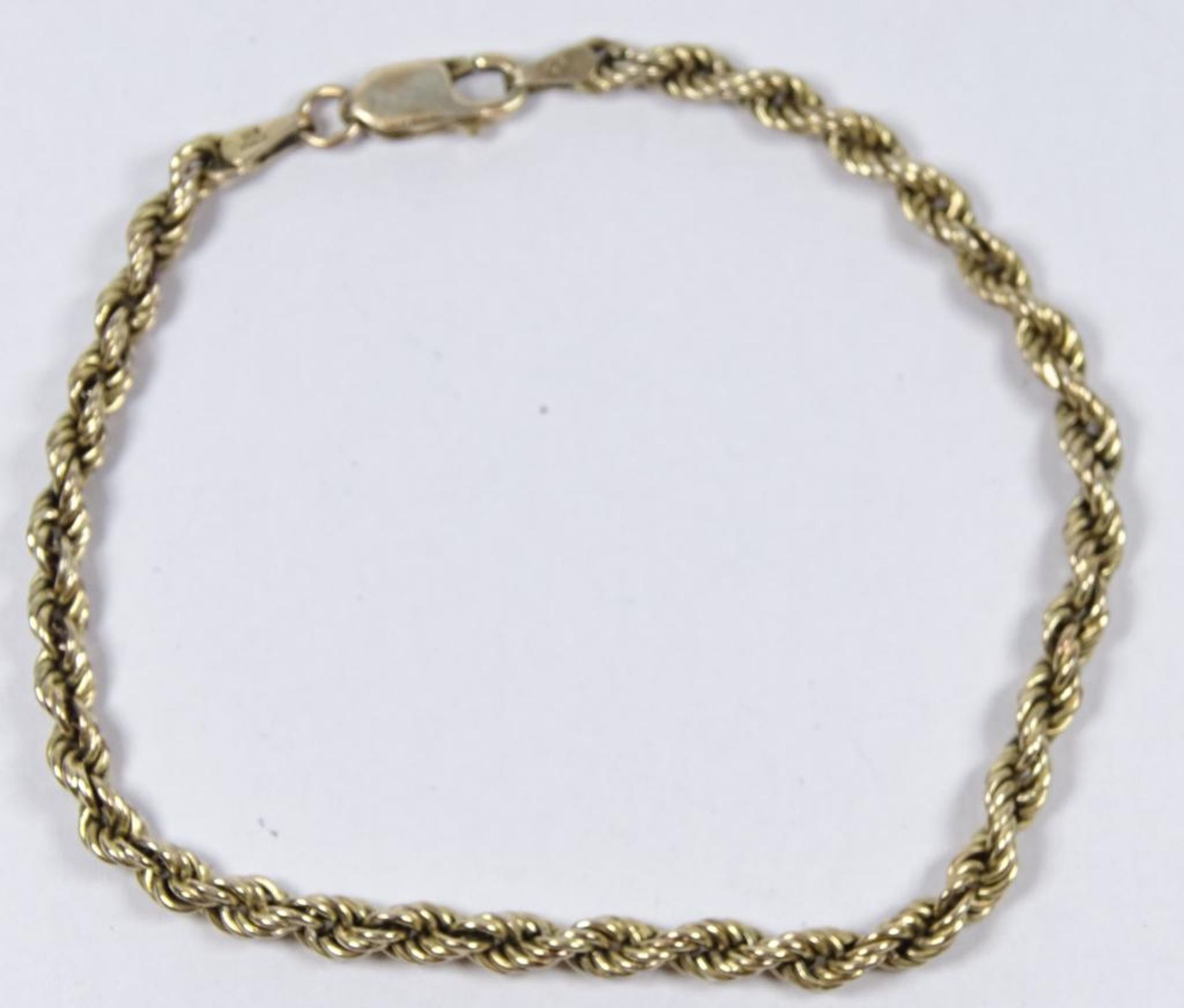 Kordel Armband,Silber -925- vergoldet,L-19,5cm, 4,0gr. - Bild 2 aus 4