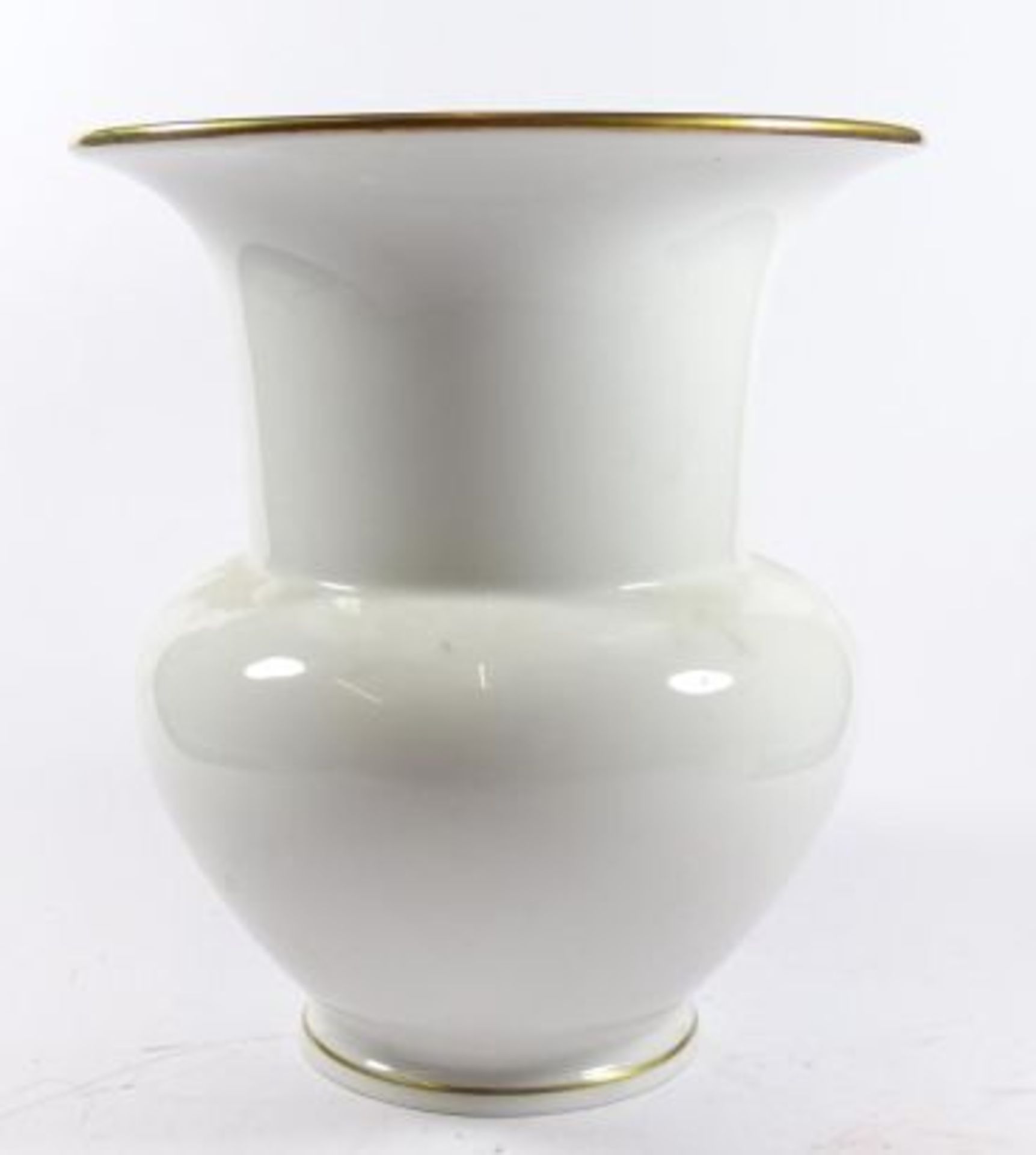 grosse, weisse Vase "KPM" Berlin, Goldrand, H-19 cm, D-17 cm - Bild 2 aus 3