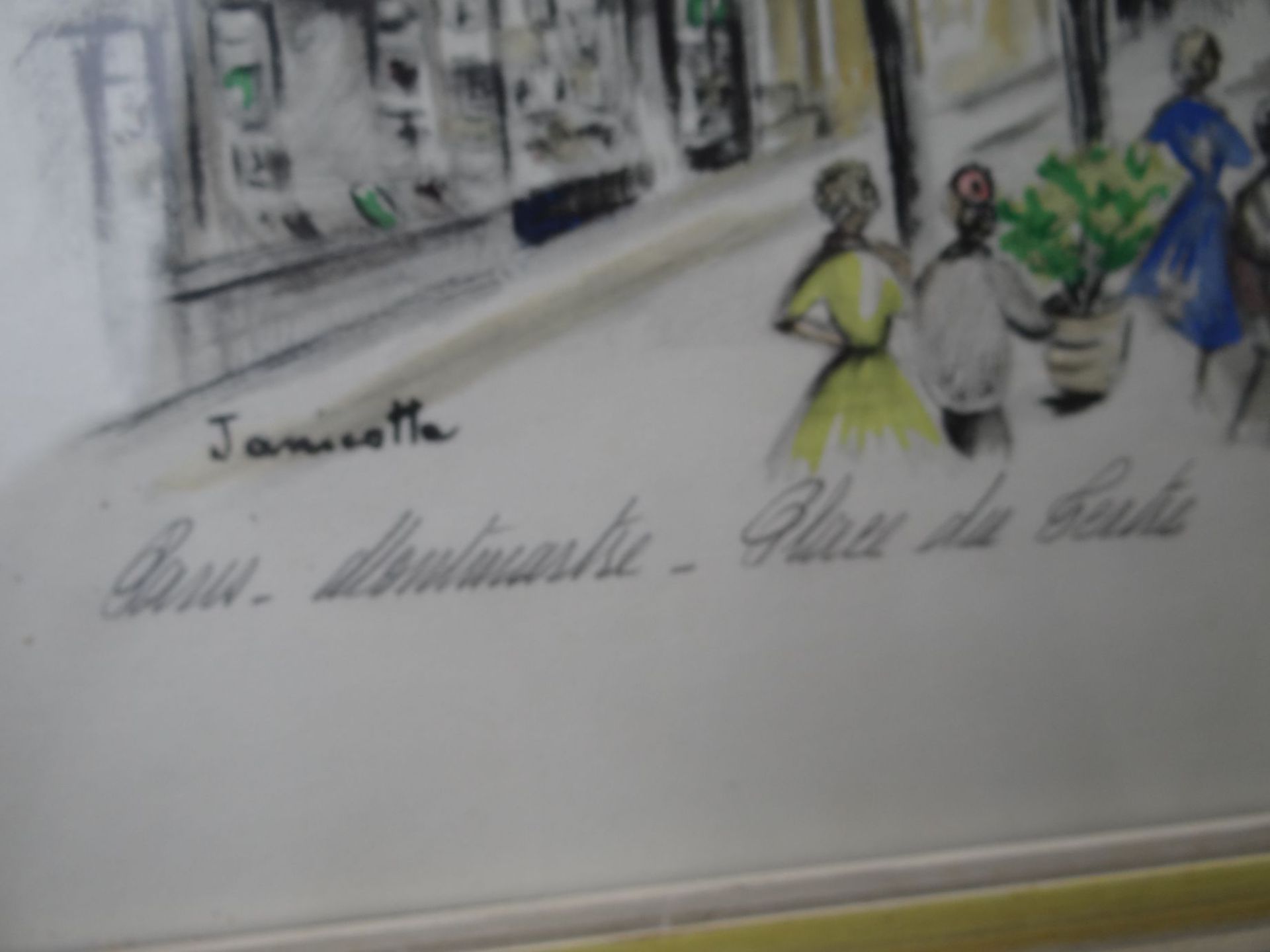 Janicotta "Paris-Montmatre" Farblithografie, ger/Glas, RG 30x40 cm - Bild 4 aus 4