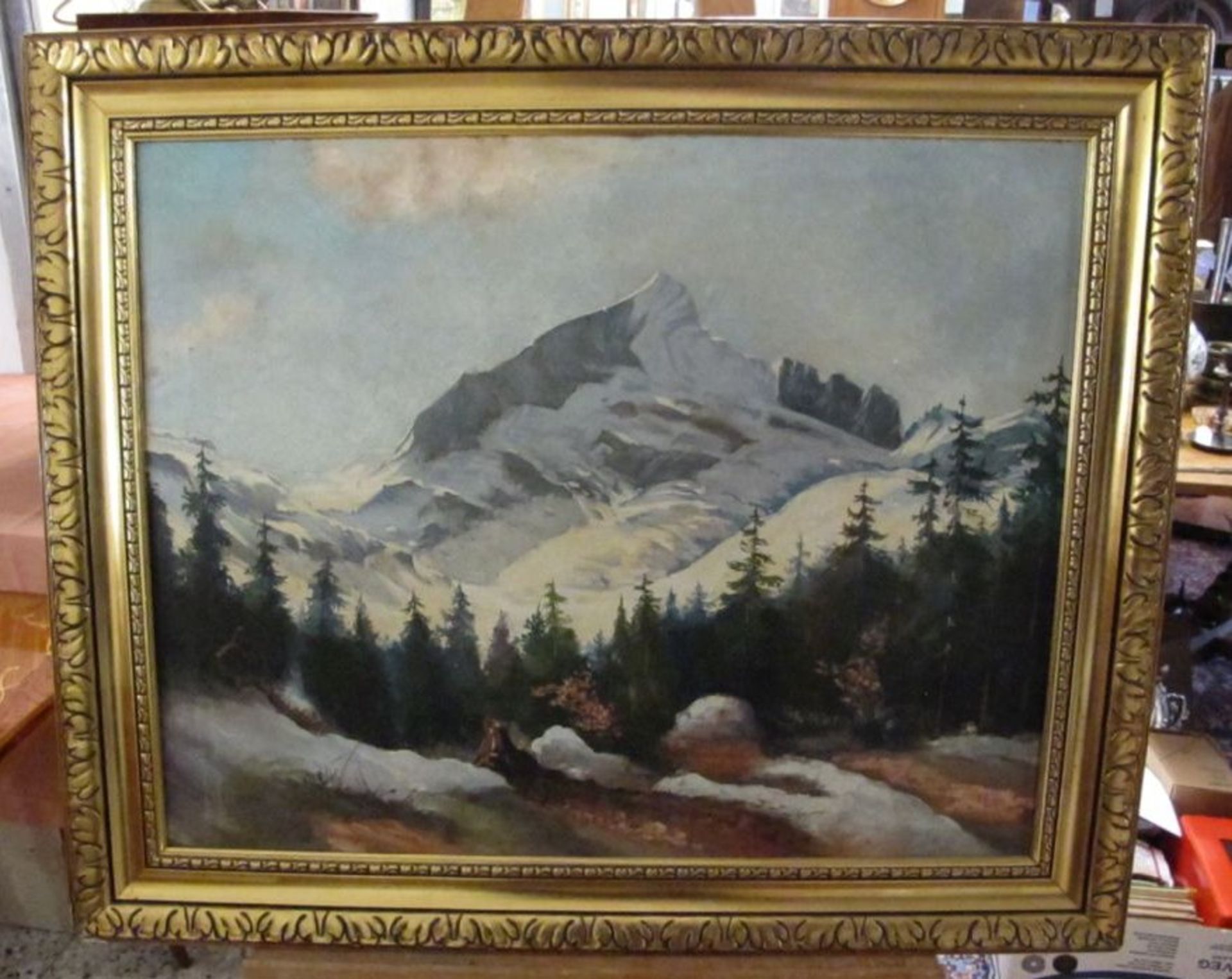 Klipphahn o.ä. "Gebirge", Öl/Hartfaser, gerahmt, RG 72 x 87cm. - Bild 3 aus 3