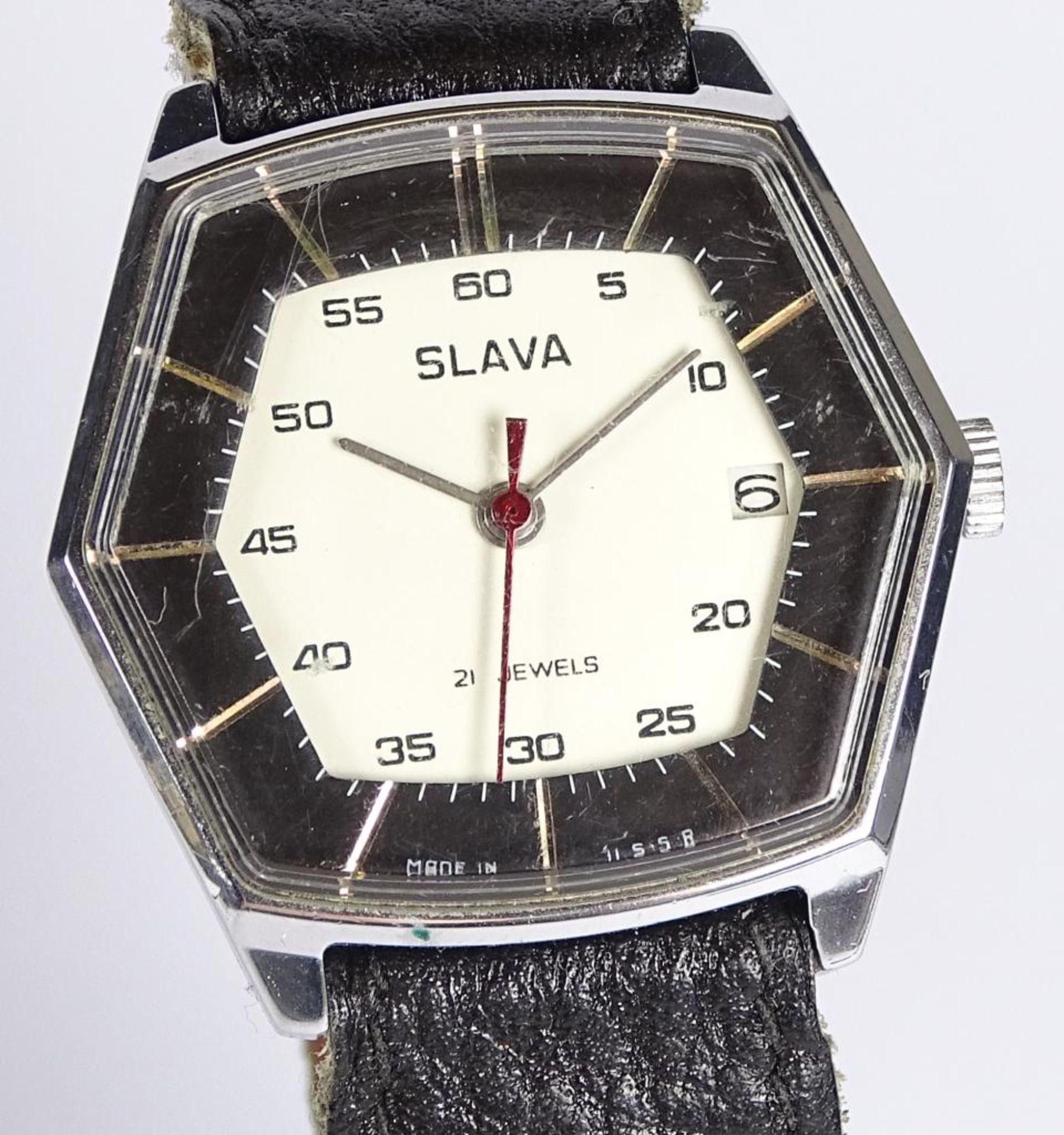 Armbanduhr "SLAVA",21 Steine,Russland,Handaufzug,Werk läuf - Bild 2 aus 5