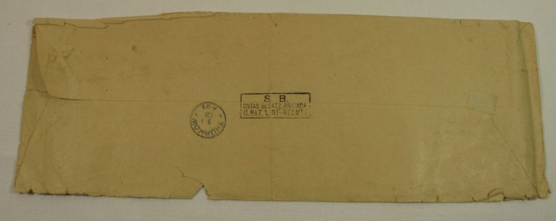 Brief von 1904 "Ostas. Besatz.BrigadeII. Batt. 1. Inf. Regim.", div. Marken Tientsin China, Alters- - Bild 4 aus 5