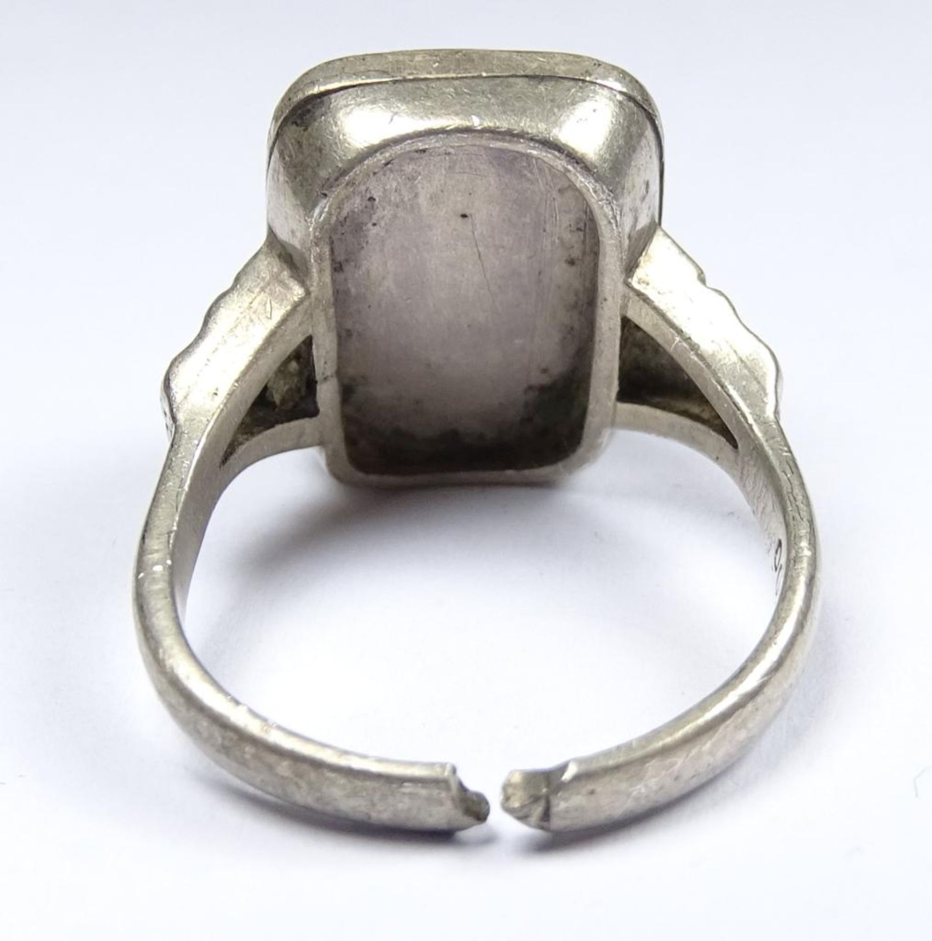 Ring,Silber -800- mit grüner Stein,Ringschiene beschädigt,8,4g - Bild 3 aus 3