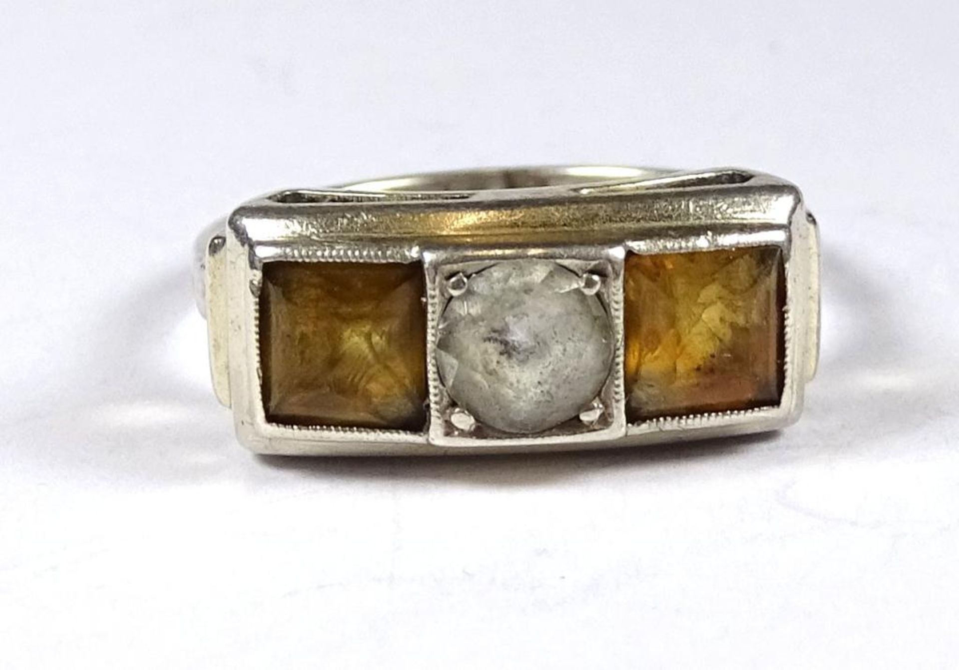 Ring,Silber -835-, Farbsteine,3,6gr., RG 56 , Alters-u. Gebrauchsspuren,Tragespuren