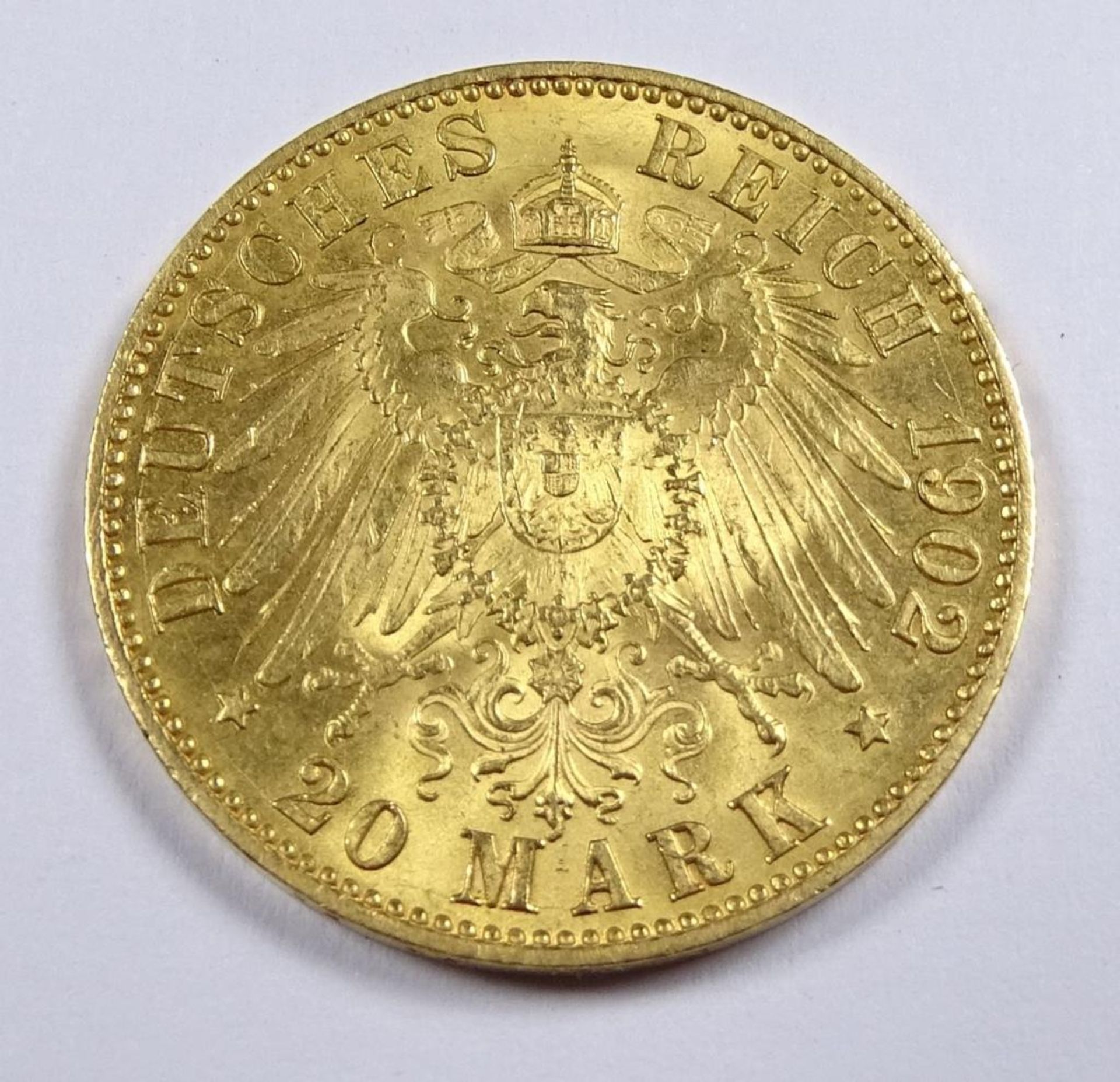 Goldmünze, 20 Mark 1902 A, Deutsches Reich, König v. Preussen, d-22mm, 7,94g