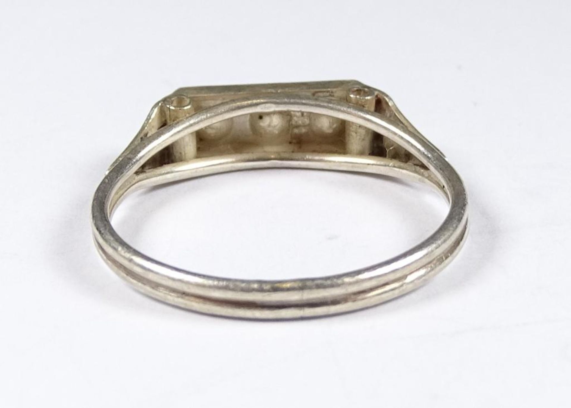 Ring,Silber -800-, mit drei klaren Steinen, 2,3gr., RG 59 - Bild 3 aus 3