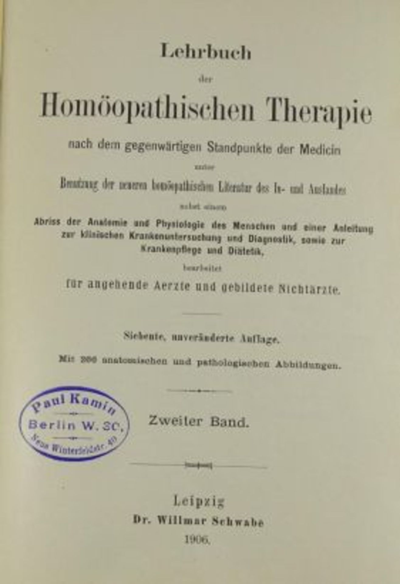 "Lehrbuch der homöopathischen Therapie" 1906, Band I - Bild 2 aus 5
