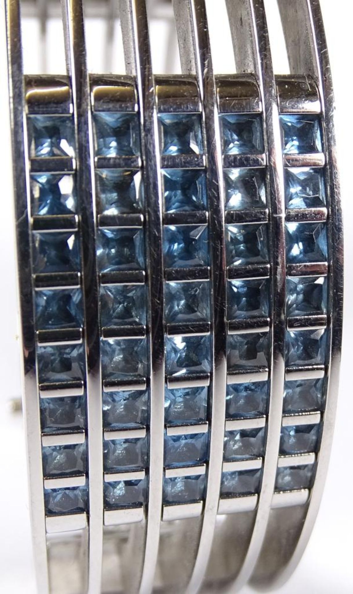 Armspange,"Zoppini",Edelstahl,blaue Steine,innen 5,8x4,8cm - Bild 2 aus 5