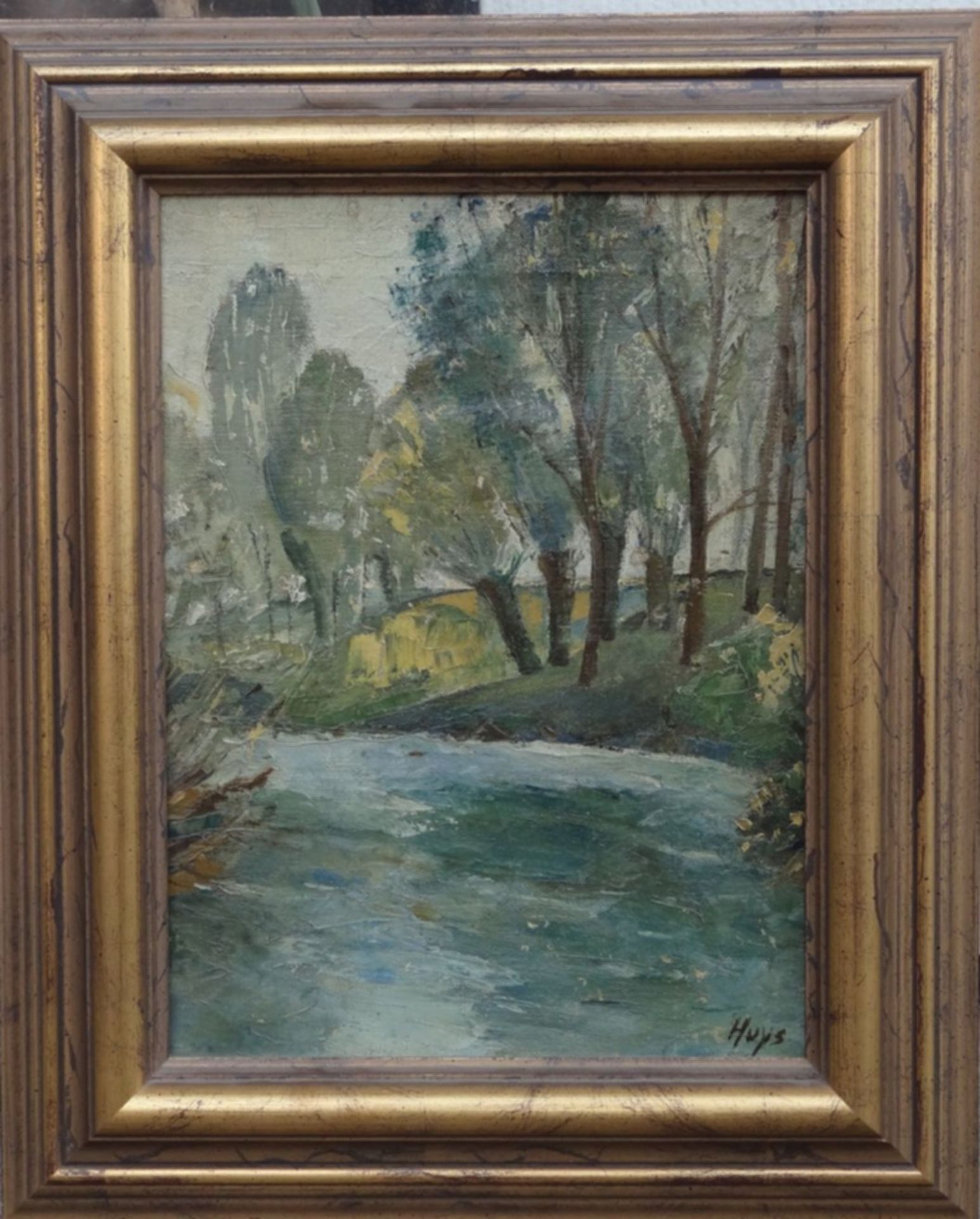 Bernhard HUYS (1896-1973) "Bäume am Ufer" Öl/Leinen, gerahmt, RG 54x44 - Bild 2 aus 5