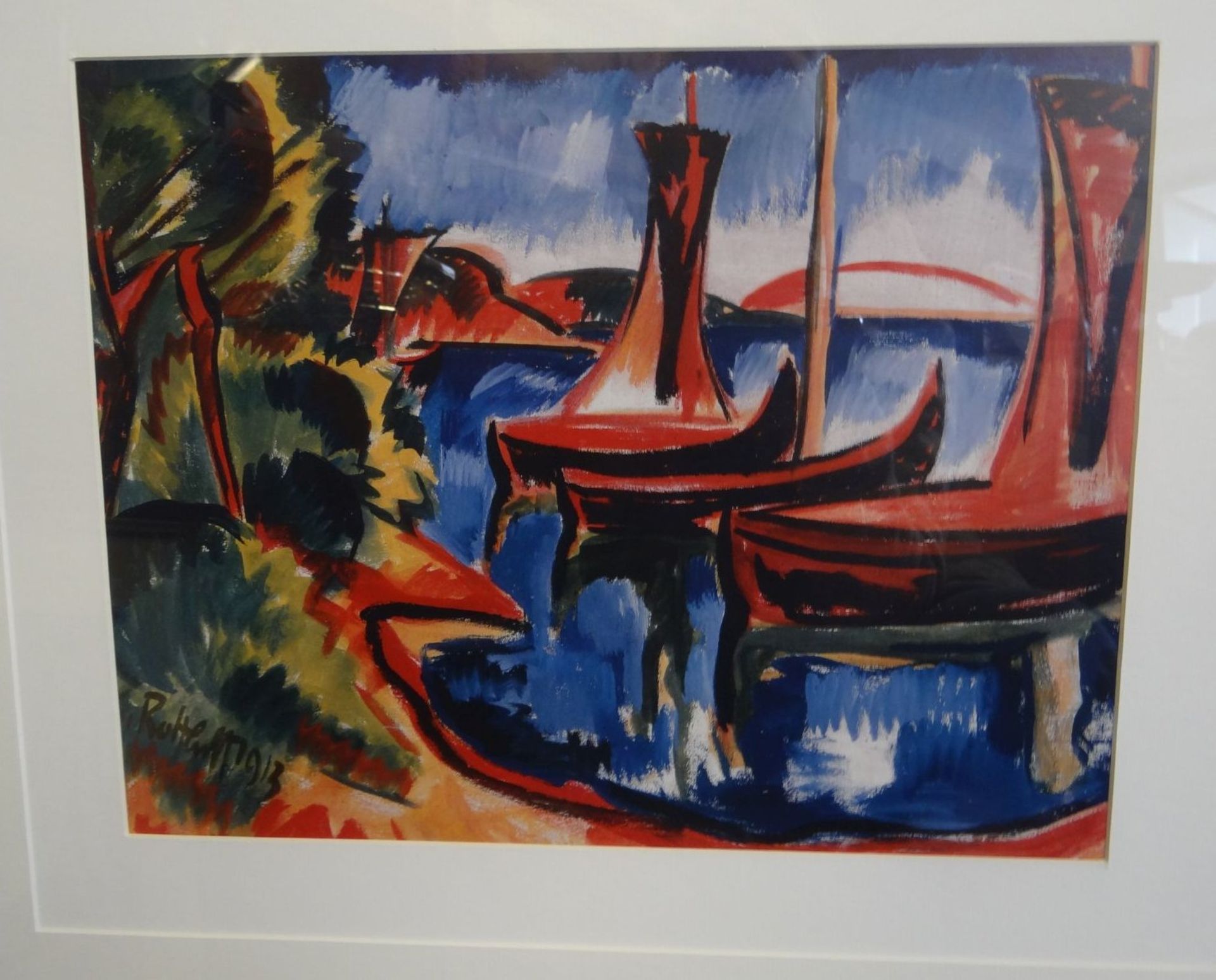 Karl SCHMIDT-ROTTLUFF (1884-1976), 2 Kunstdrucke, gut gerahmt, RG 90x80 cm, 1x in Platte signiert - Bild 3 aus 5