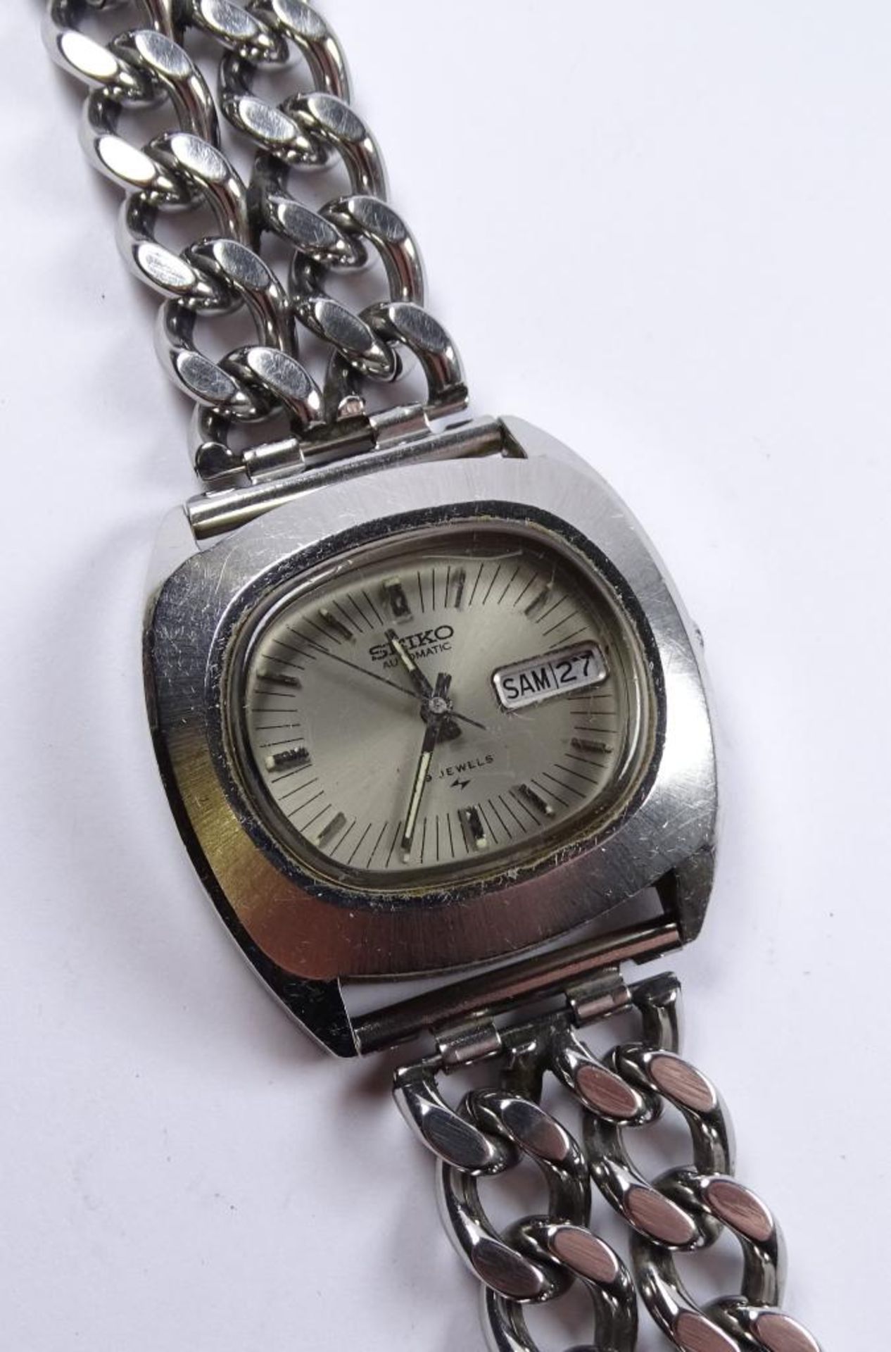 Armbanduhr "Seiko",automatic,Werk läuft,Edelstahl,19 Steine,Tragespure