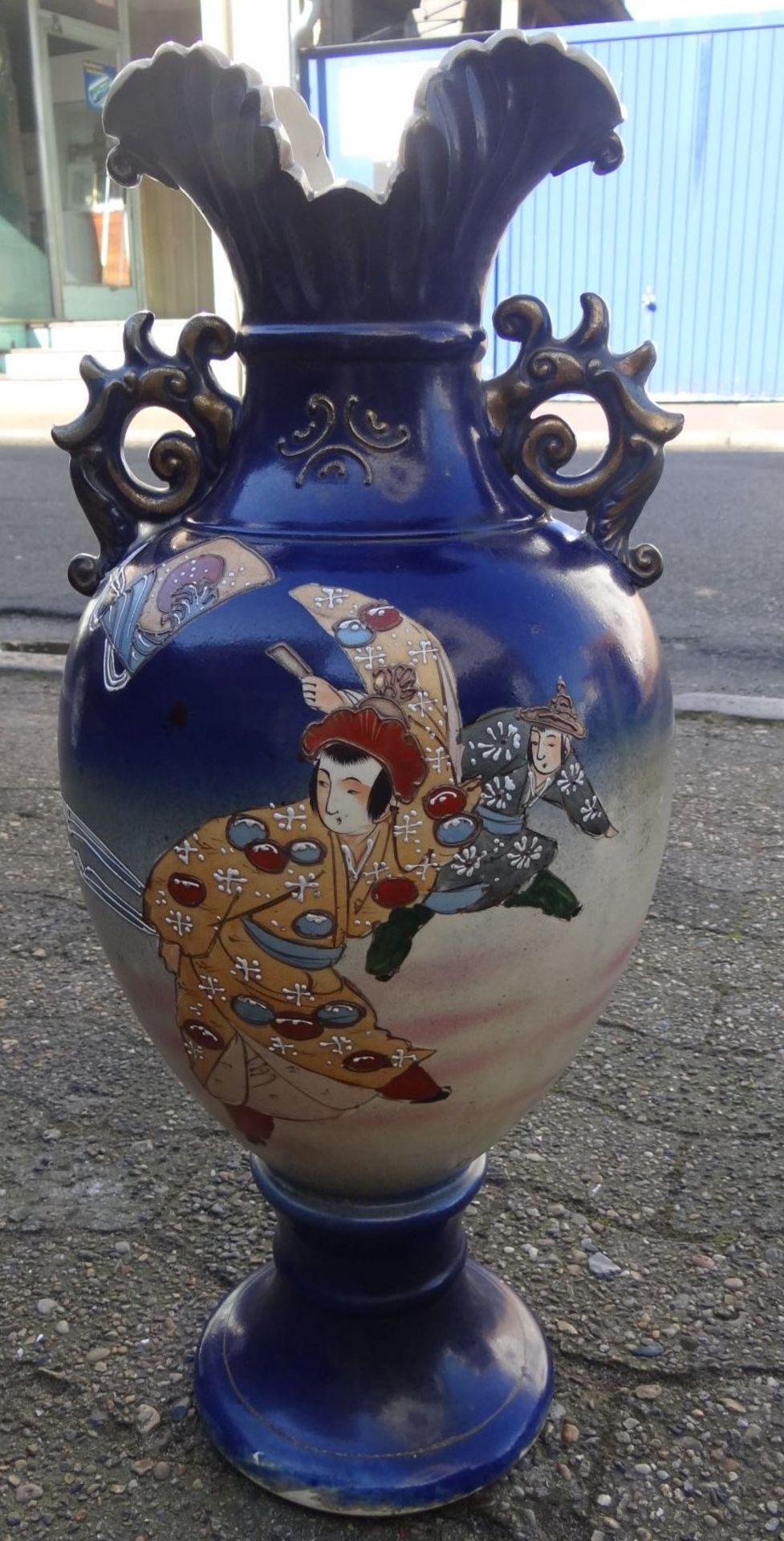 grosse China-Vase, aufwendig bemalt, H-63 cm - Bild 2 aus 6