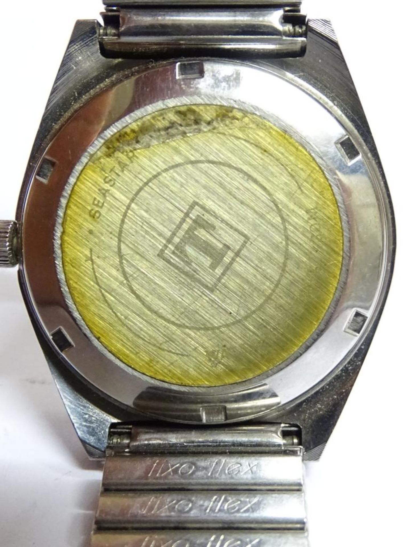 Armbanduhr "Tissot-Seastar",automatik,Werk läuft,Edelstahl,Datumsanzeige,Band beschädi - Bild 3 aus 3
