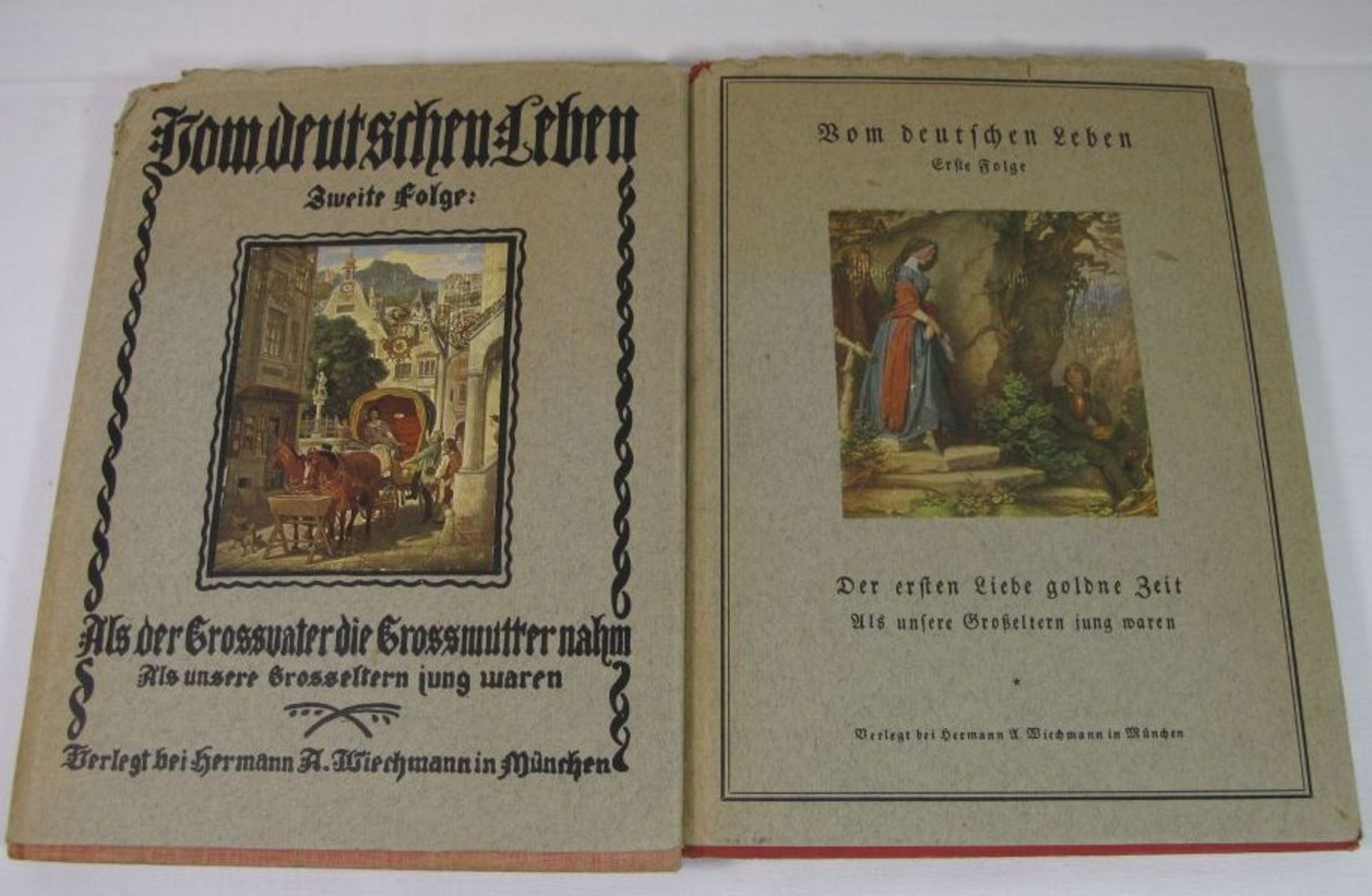 Vom deutschen Leben, 1. und 2. Folge, Hrsg. H.A.Wichmann, 1927, Alters-u. Gebrauchsspuren.