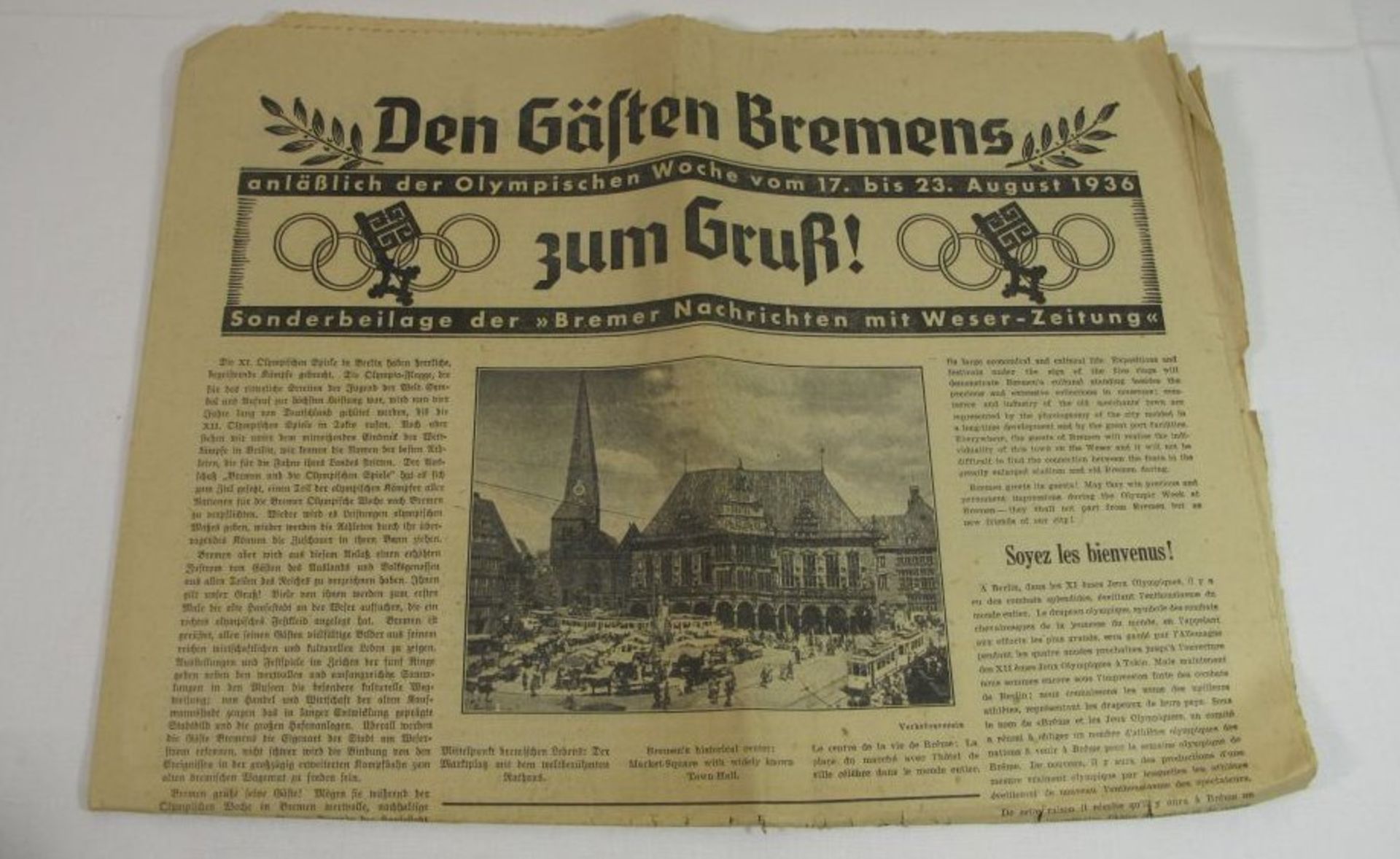 Den Gästen Bremens zum Gruß, Sonderbeilage der Bremer Nachrichten zu den Olympischen Spielen 1936
