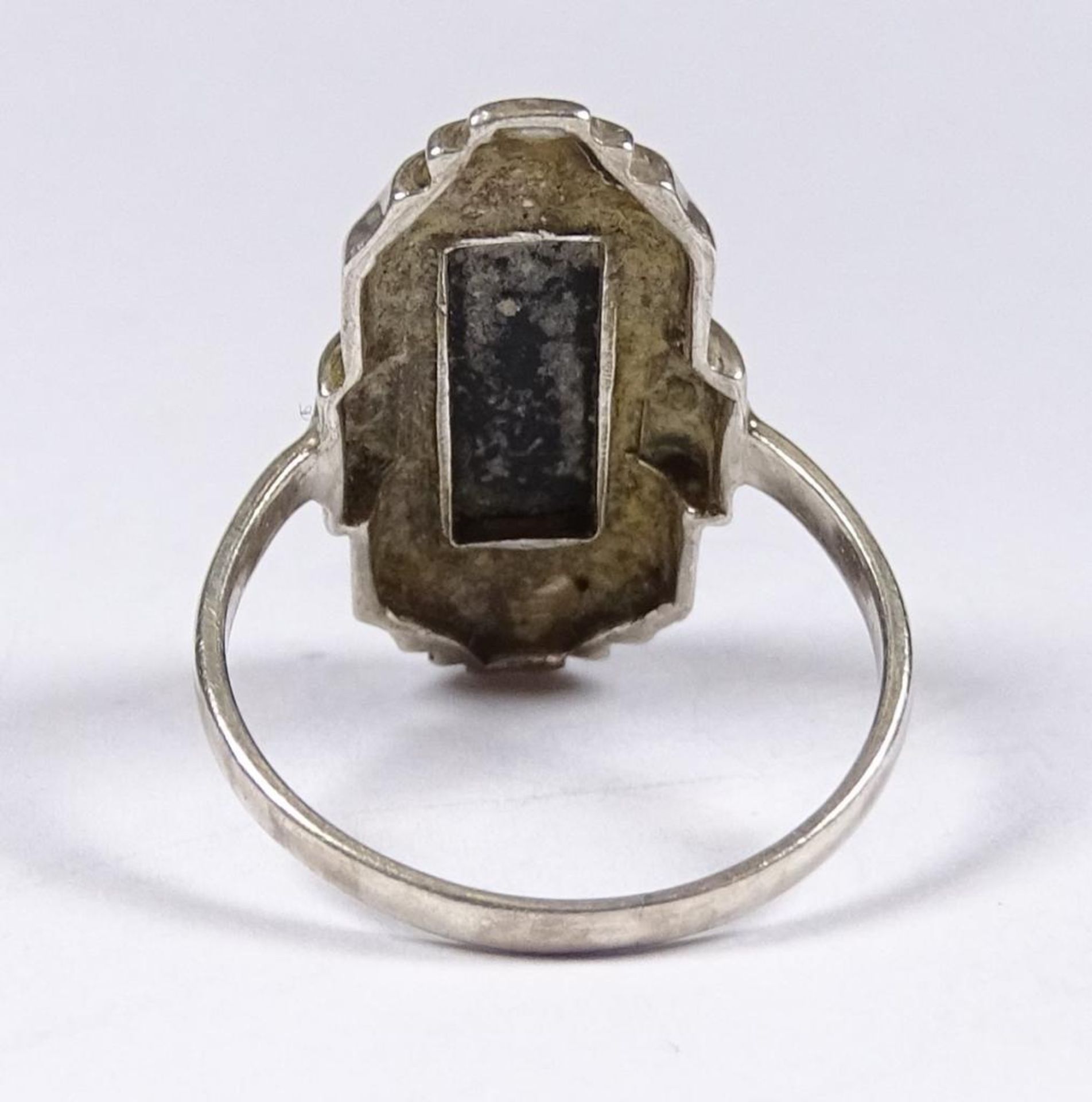 Ring,Silber,älter,Onyx und Markasiten,2,7gr., RG 5 - Bild 3 aus 3