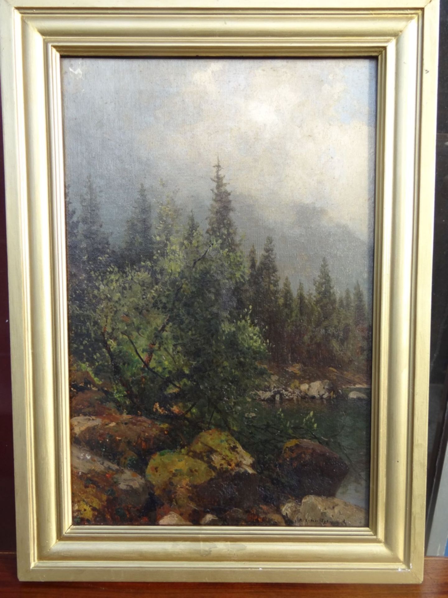 N. Schultz, 43 "Landschaft", Öl/Malfaser, gerahmt, RG 55x39 c - Bild 2 aus 4