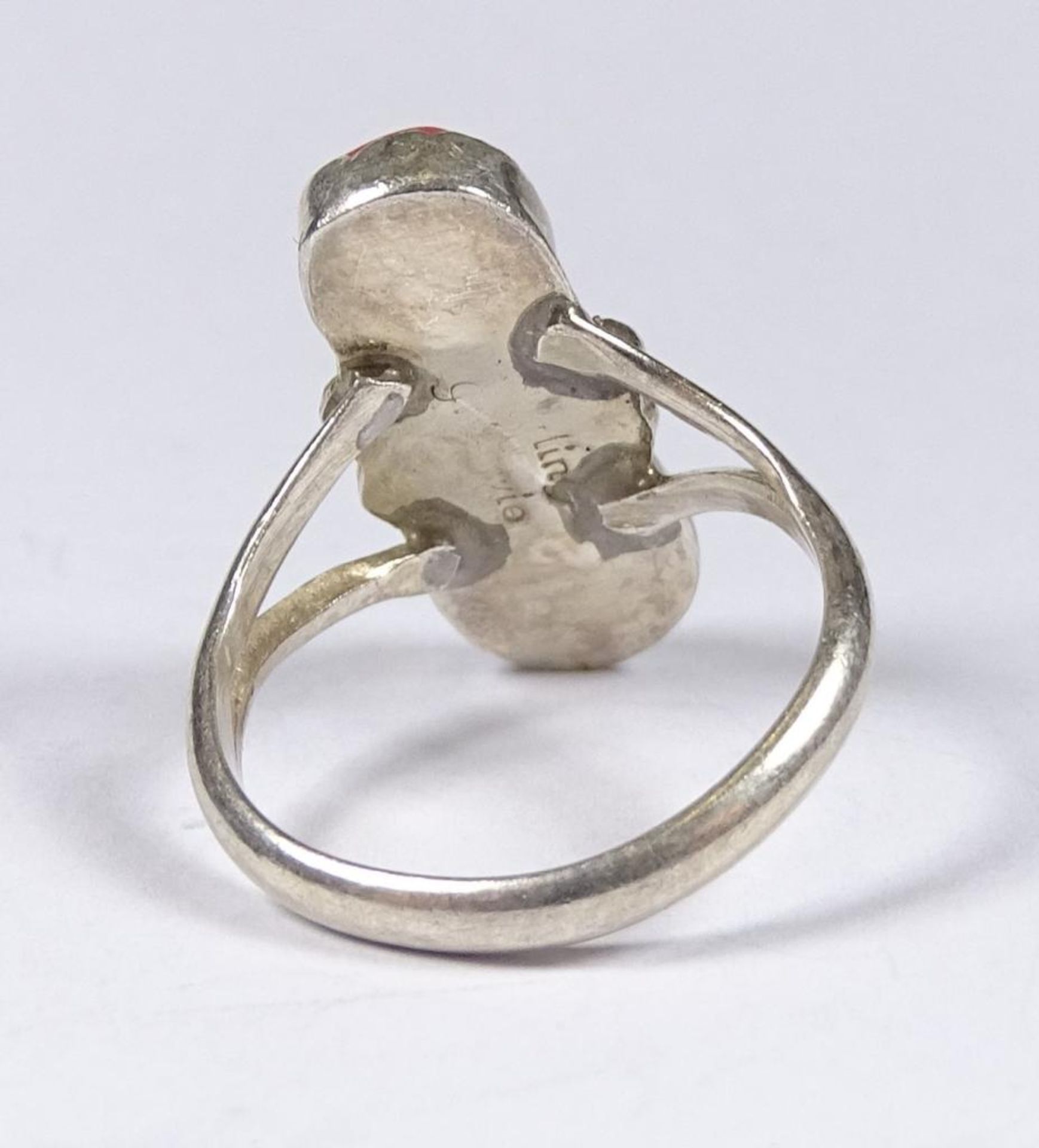 Ring,Silber-geprüft,Koralle und türkis,3,3gr., RG - Bild 3 aus 3