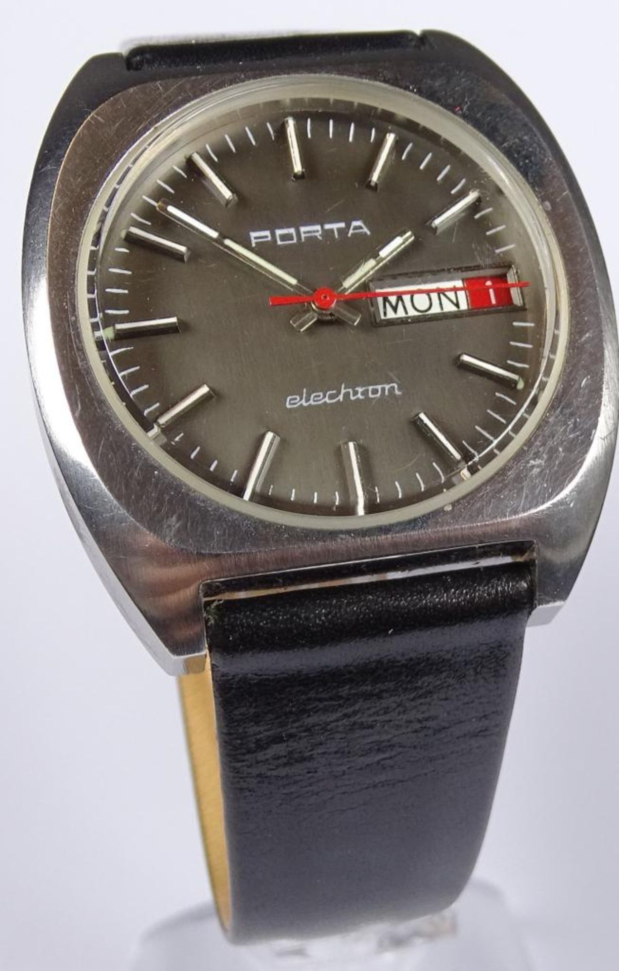 Armbanduhr "Porta",elechron,Werk steht,Edelstahl - Bild 2 aus 4