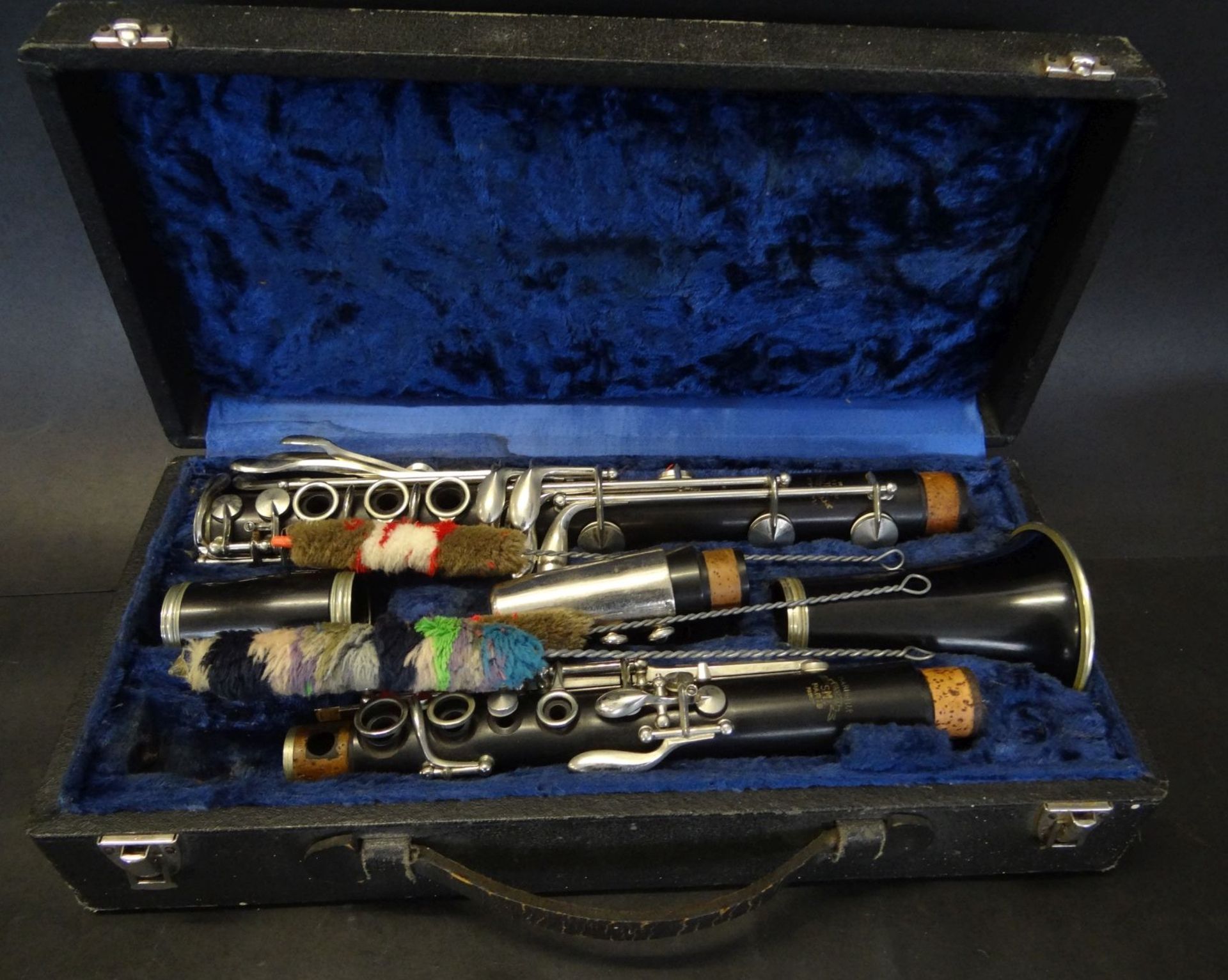 Klarinette "Marigaux" Paris, in orig. Koffer (35x16 cm), Alters-u. Gebrauchsspuren,
