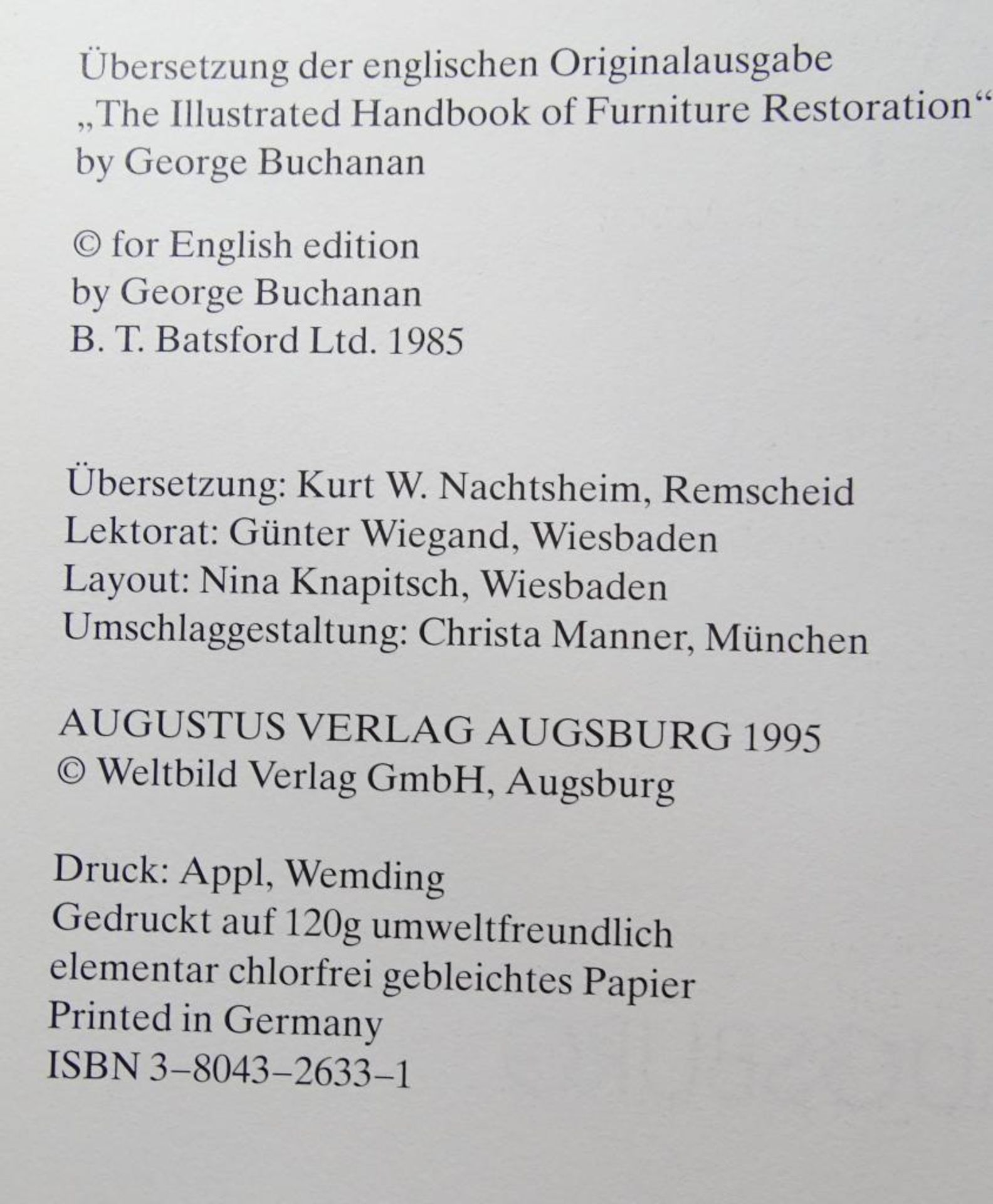 George Buchanan : "Möbelrestaurierung selbstgemacht", in 1000 Bildern erklärt und illustrie - Bild 3 aus 7