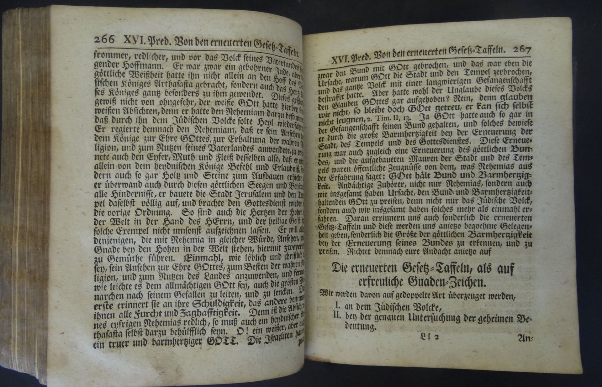 "Die göttlichen Gnaden-Mittel... 85 Mittags-Predigten" 1746, Ledereinband der Zeit, Gebrauchsspuren, - Bild 4 aus 7