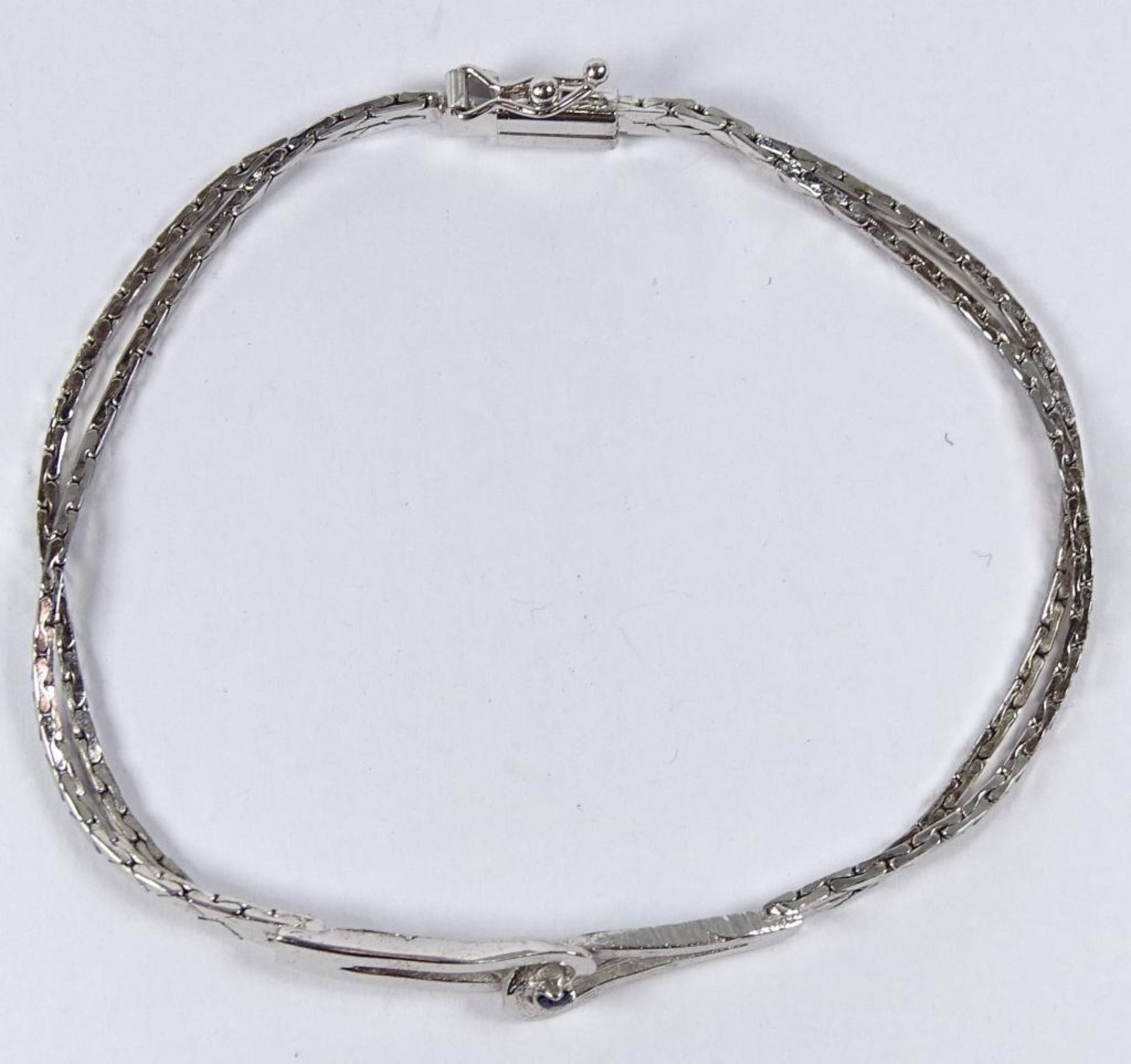 Armband,Silber -835- mit Saphir,L-19cm, 6,5gr. - Bild 3 aus 4