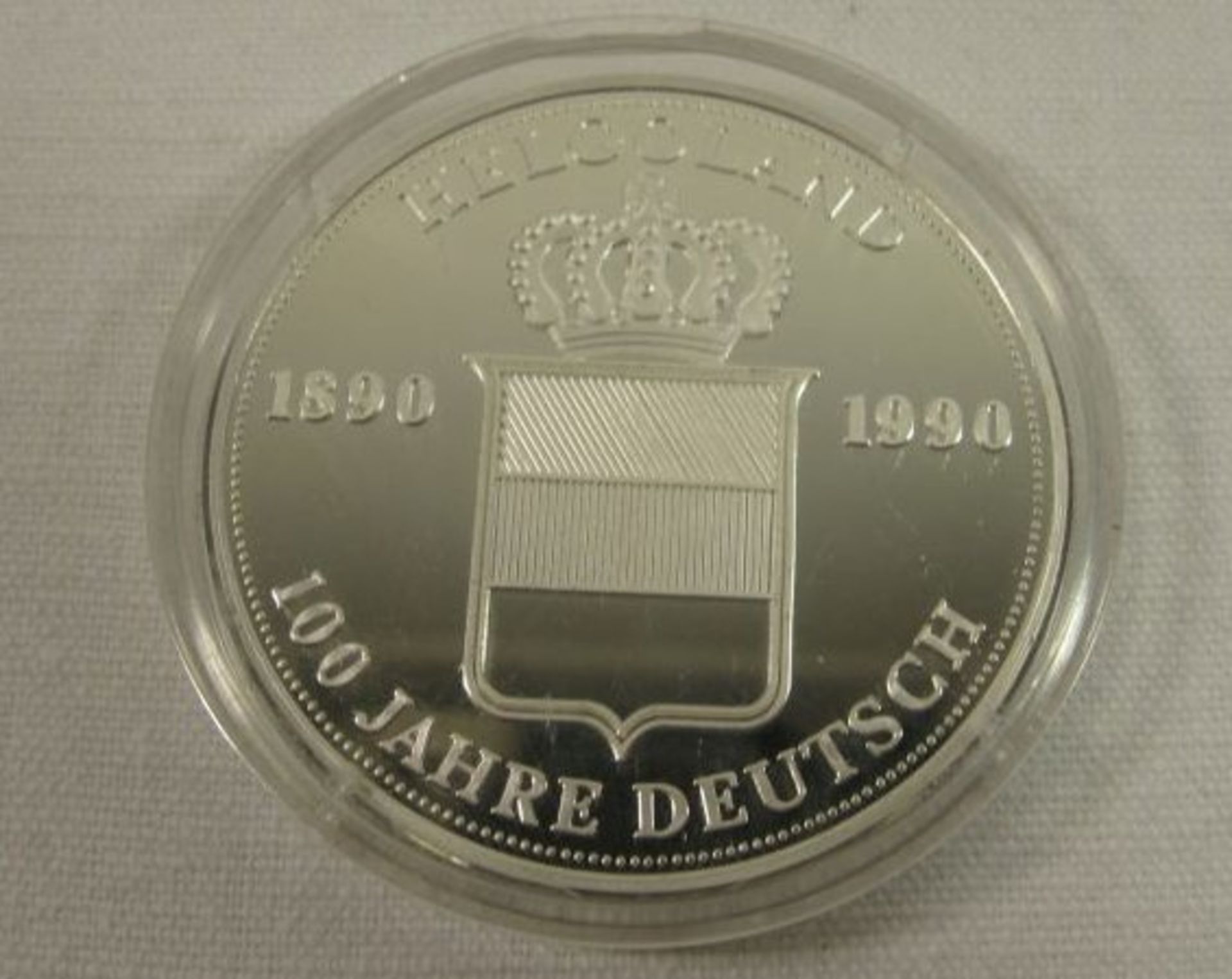 Silber-Medaille "Helgoland - 100 Jahre Deutsch" in Kapsel, D-3,8cm. - Bild 2 aus 2