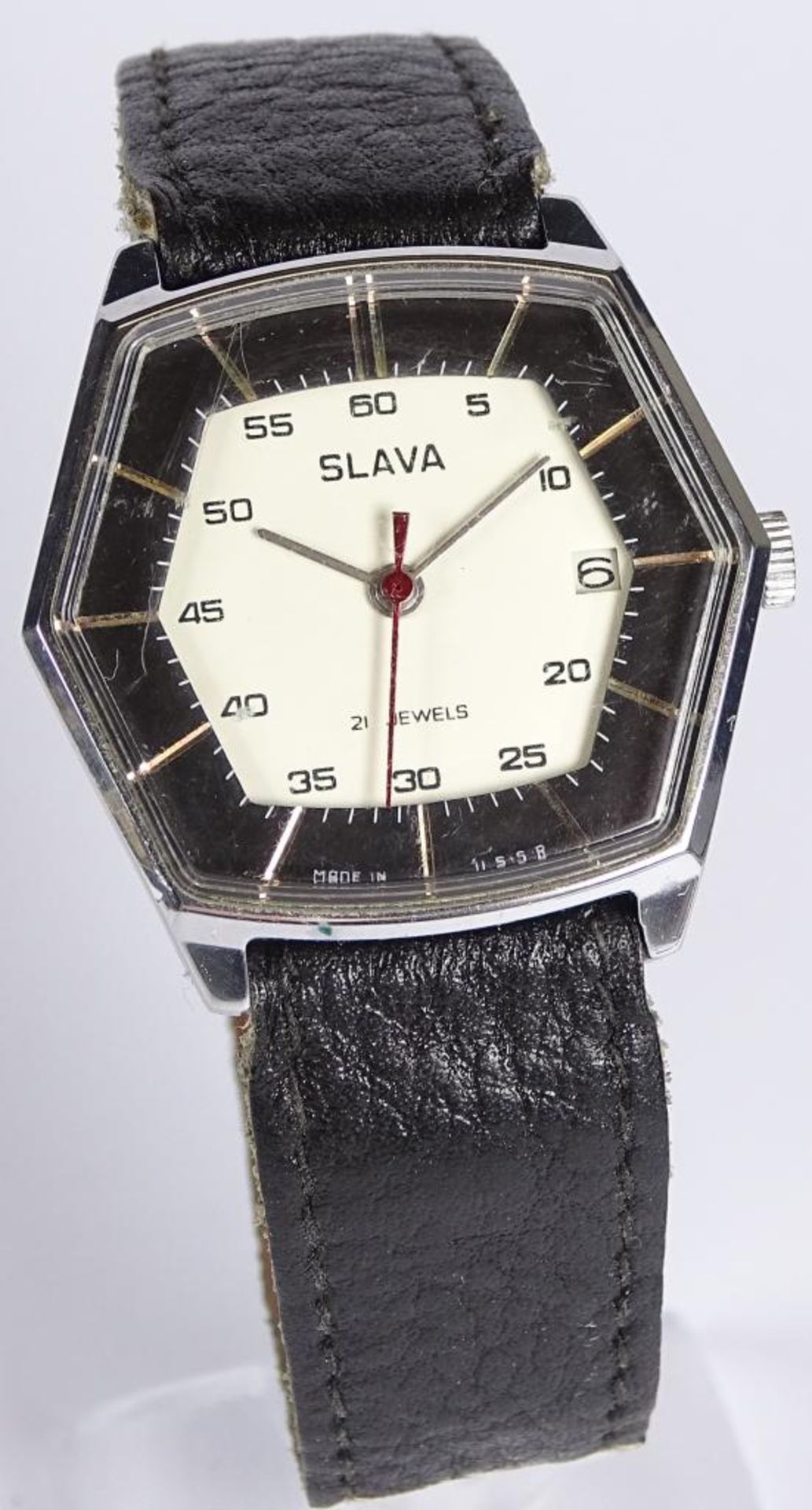 Armbanduhr "SLAVA",21 Steine,Russland,Handaufzug,Werk läuf - Bild 3 aus 5