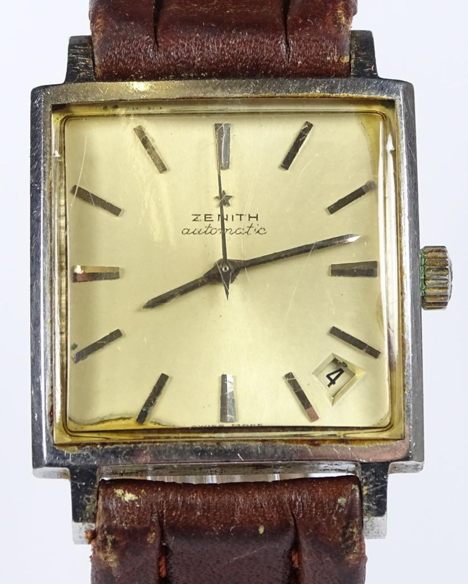 Herren Armbanduhr "Zenith",1960er Jahre,automatik Werk,dieses läuft,Datumsanzeige zwischen 4/5 Uhr, - Bild 2 aus 6