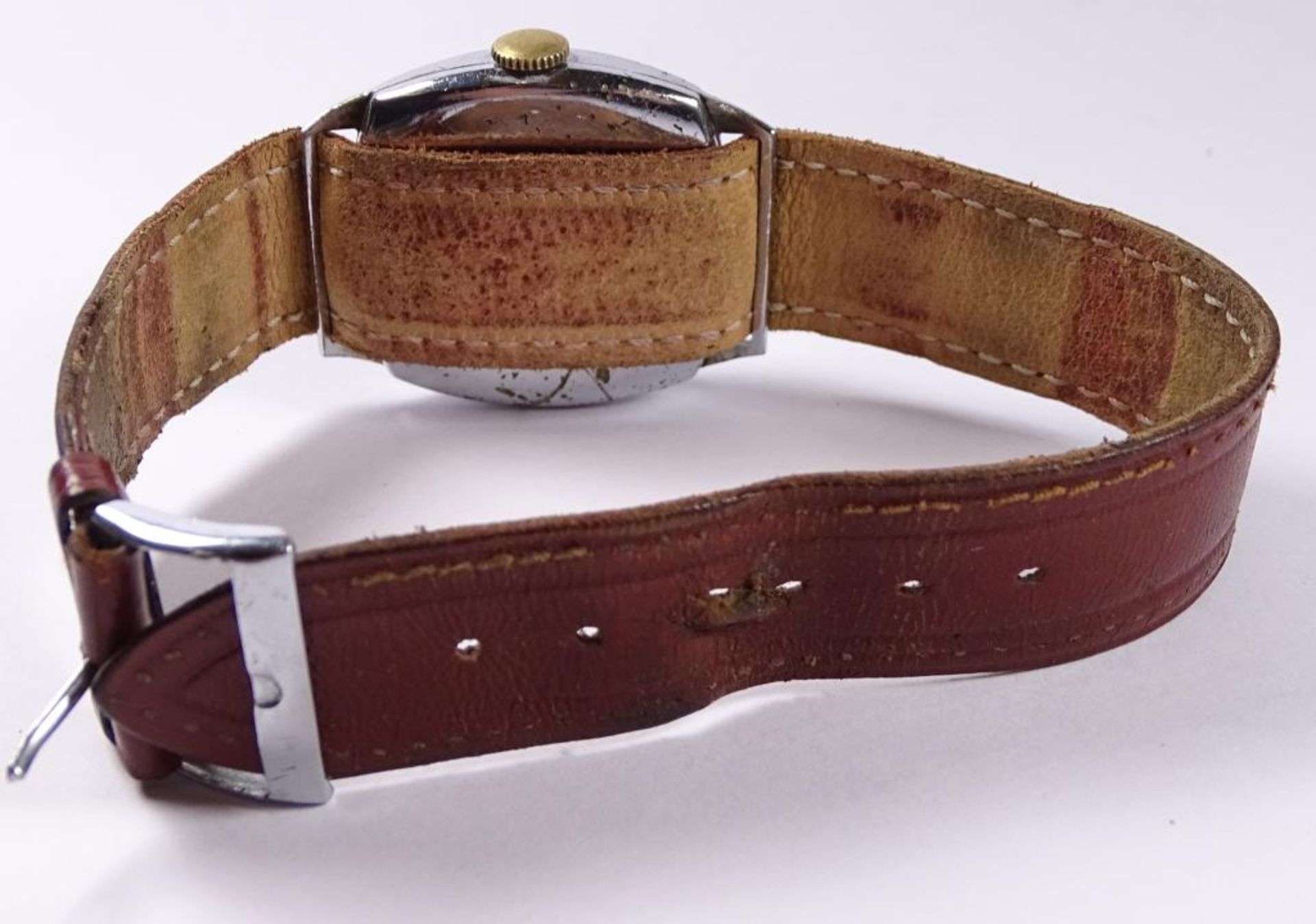 Armbanduhr "Montblanc",Handaufzug,Werk läuft,Edelstahlgehäuse,swiss made,Lederband,Gehäuse 29x30mm, - Bild 8 aus 10