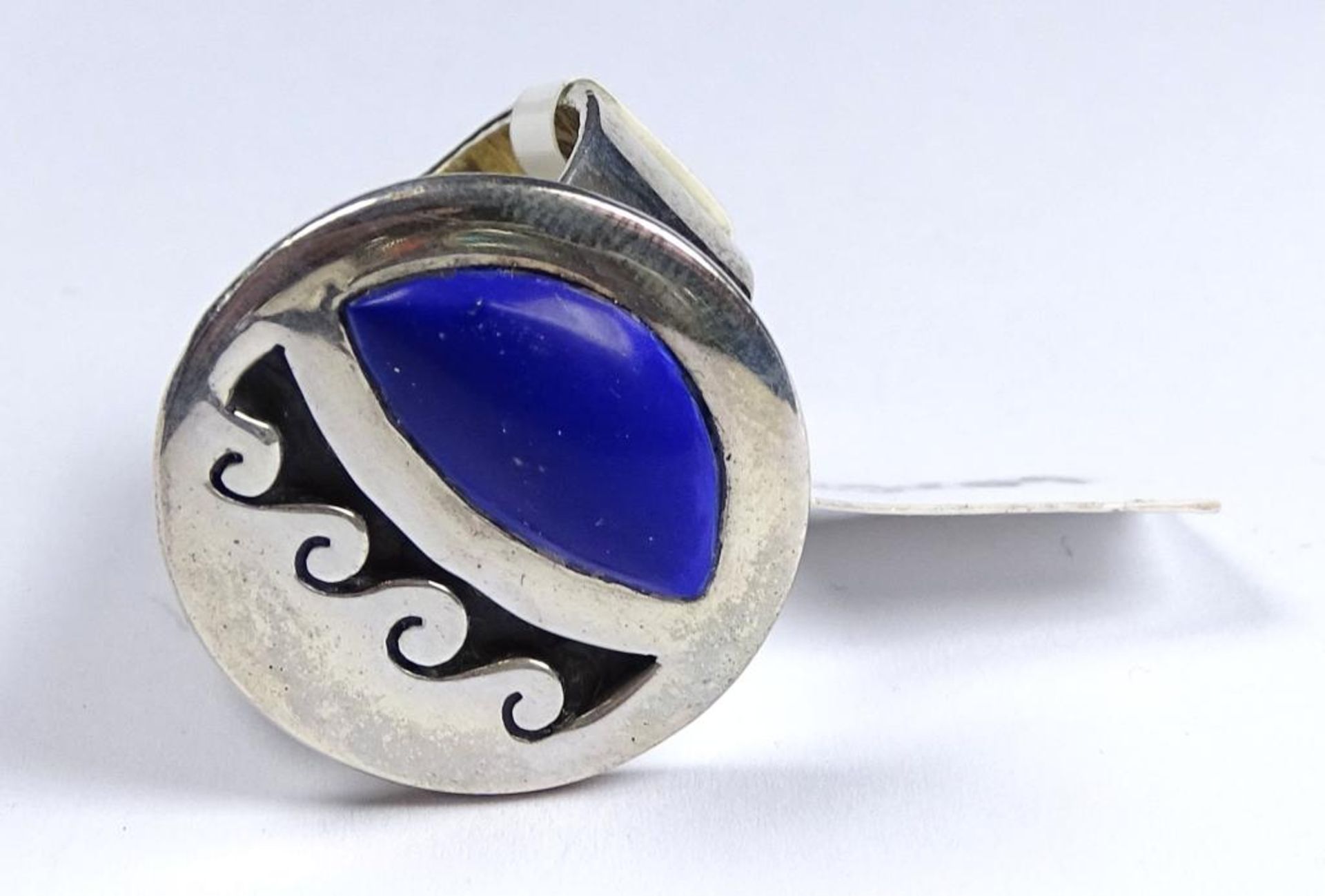 Ring,Silber -925- Mexiko,mit Lapislazuli, 7,3gr., RG 53,Neu und ungetragen aus Juweliersauflösun