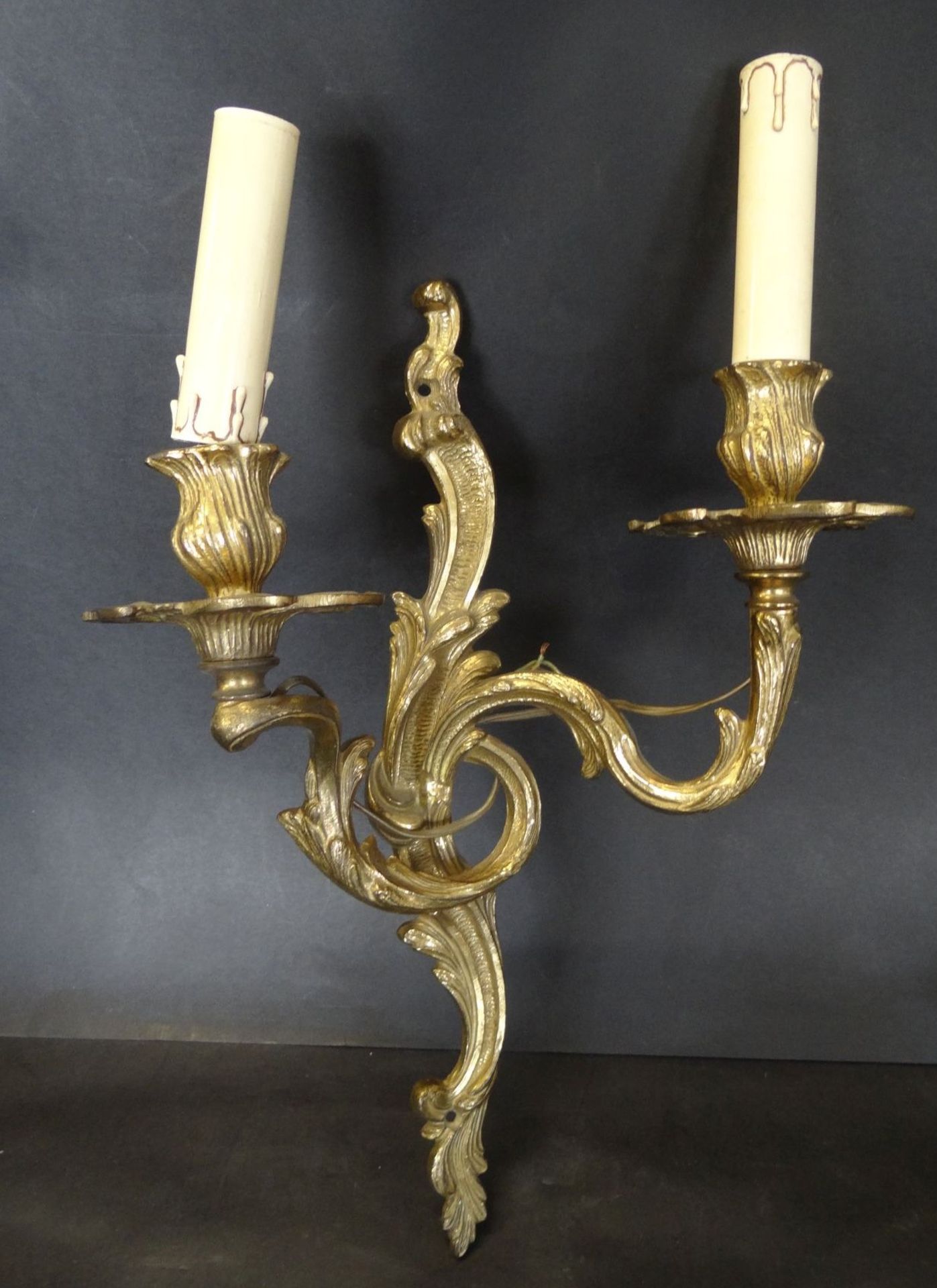 Paar Bronze-Wandlampen, 37x27 cm - Bild 5 aus 5