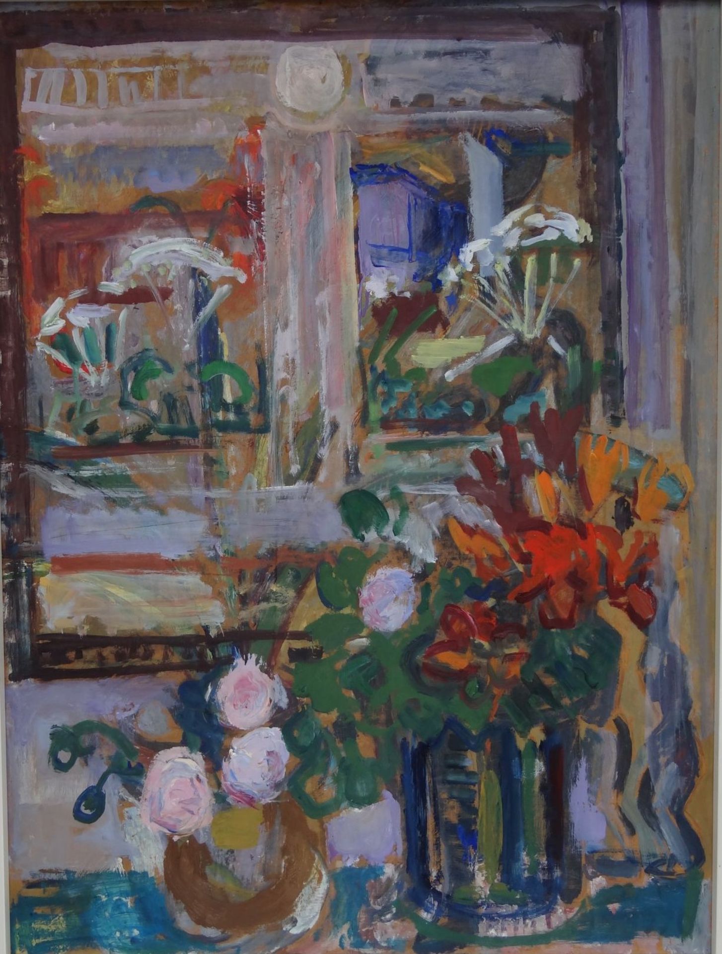 Fritz DEHN (1906-1979) "Blumen", Öl/Platte, veso beschriftet Fritz Dehn, gerahmt, RG 92x72 c