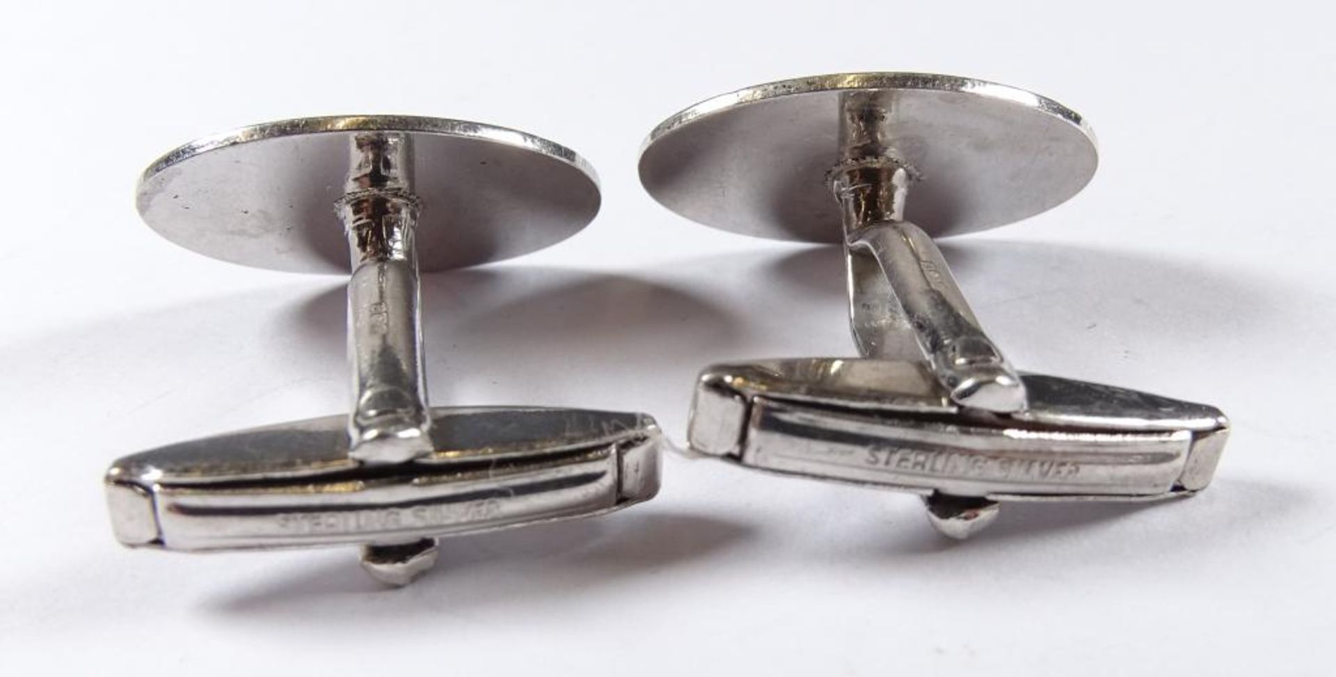 Paar Manschettenknöpfe,Silber,div.Punzen,zus.8,8gr - Bild 3 aus 3
