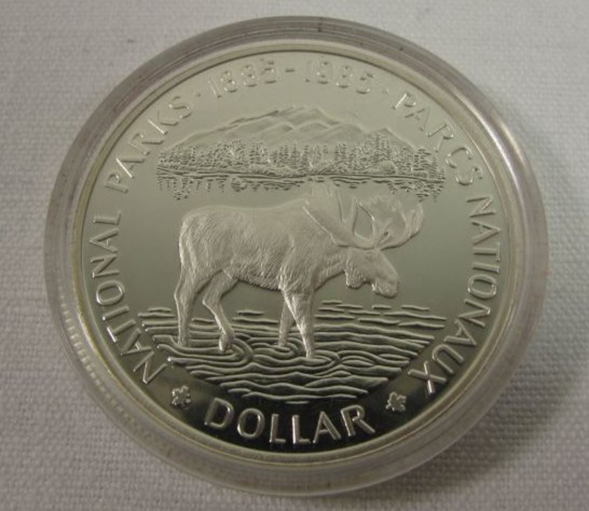 Münze "Dollar", Canada, 1985, in Kapsel, D-3,5cm. - Bild 2 aus 2