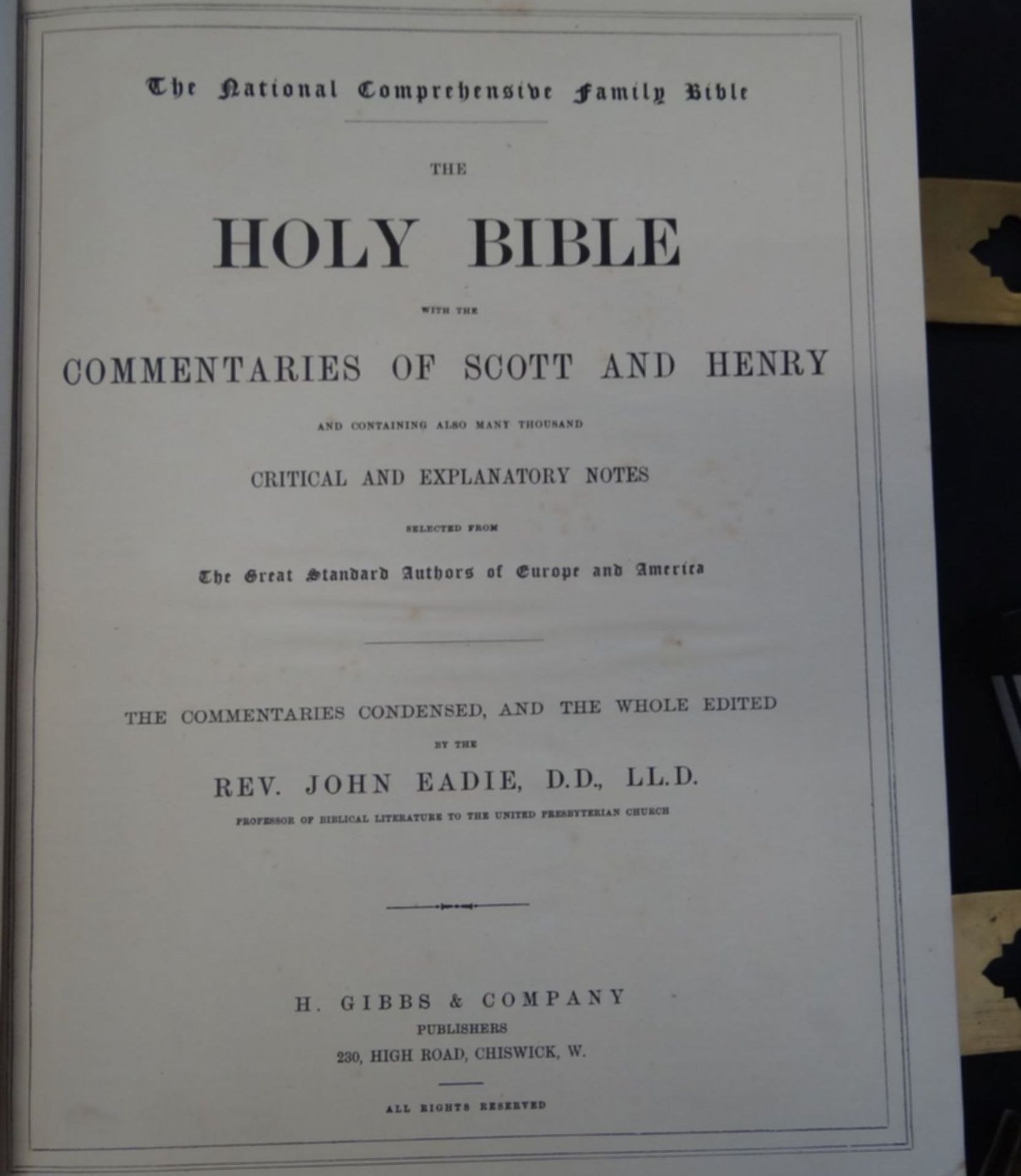 The National Family Bible , illustriert, Messingbeschläge, englisch, Chiswick (London) um 1880, - Bild 5 aus 8